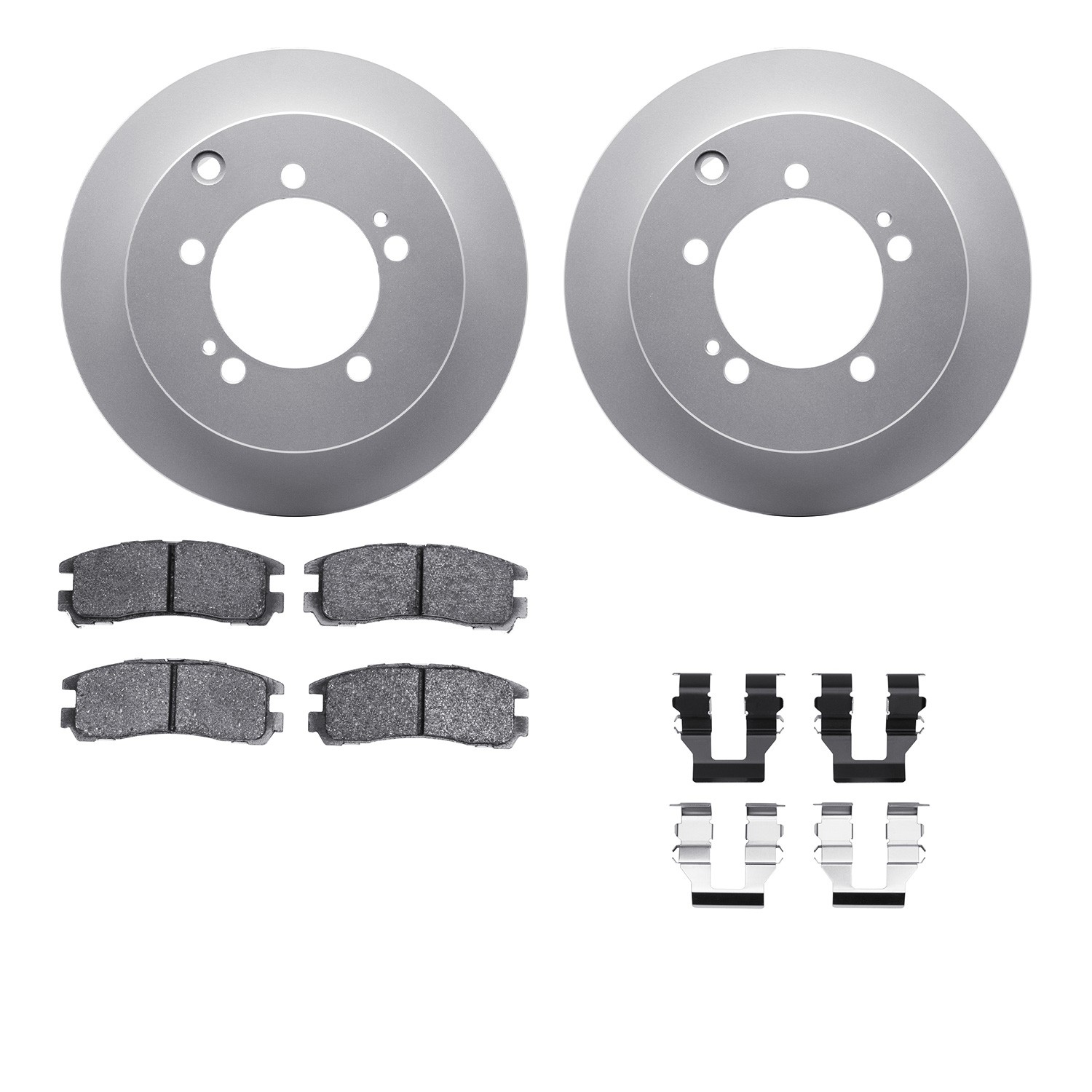 DFC GEOSPEC Coated Rotors with 5000 Brake Pads - Ceramic and Hardware