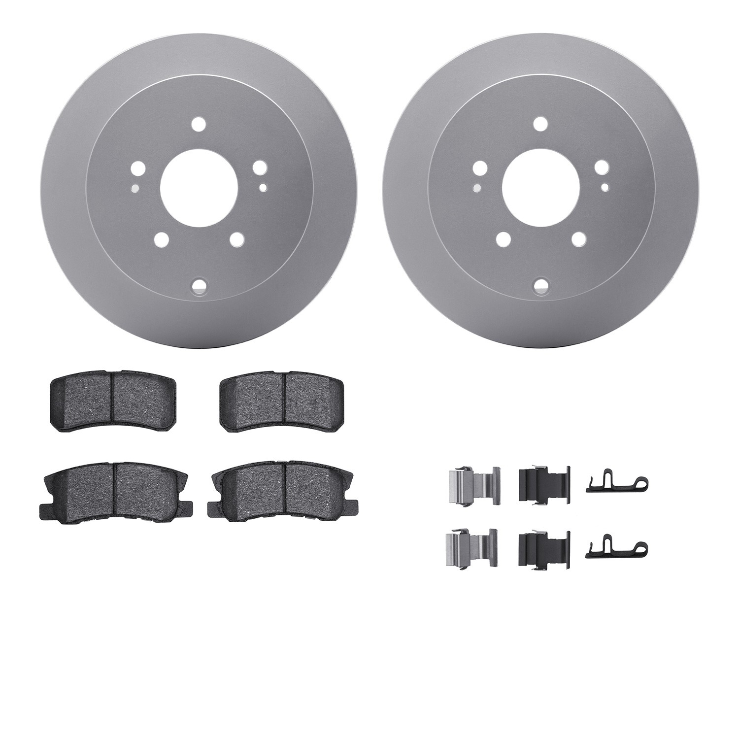 DFC GEOSPEC Coated Rotors with 5000 Brake Pads - Ceramic and Hardware
