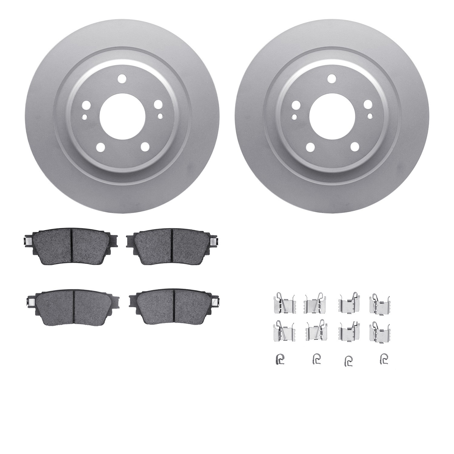 DFC GEOSPEC Coated Rotors with 5000 Brake Pads - Ceramic and Hardware