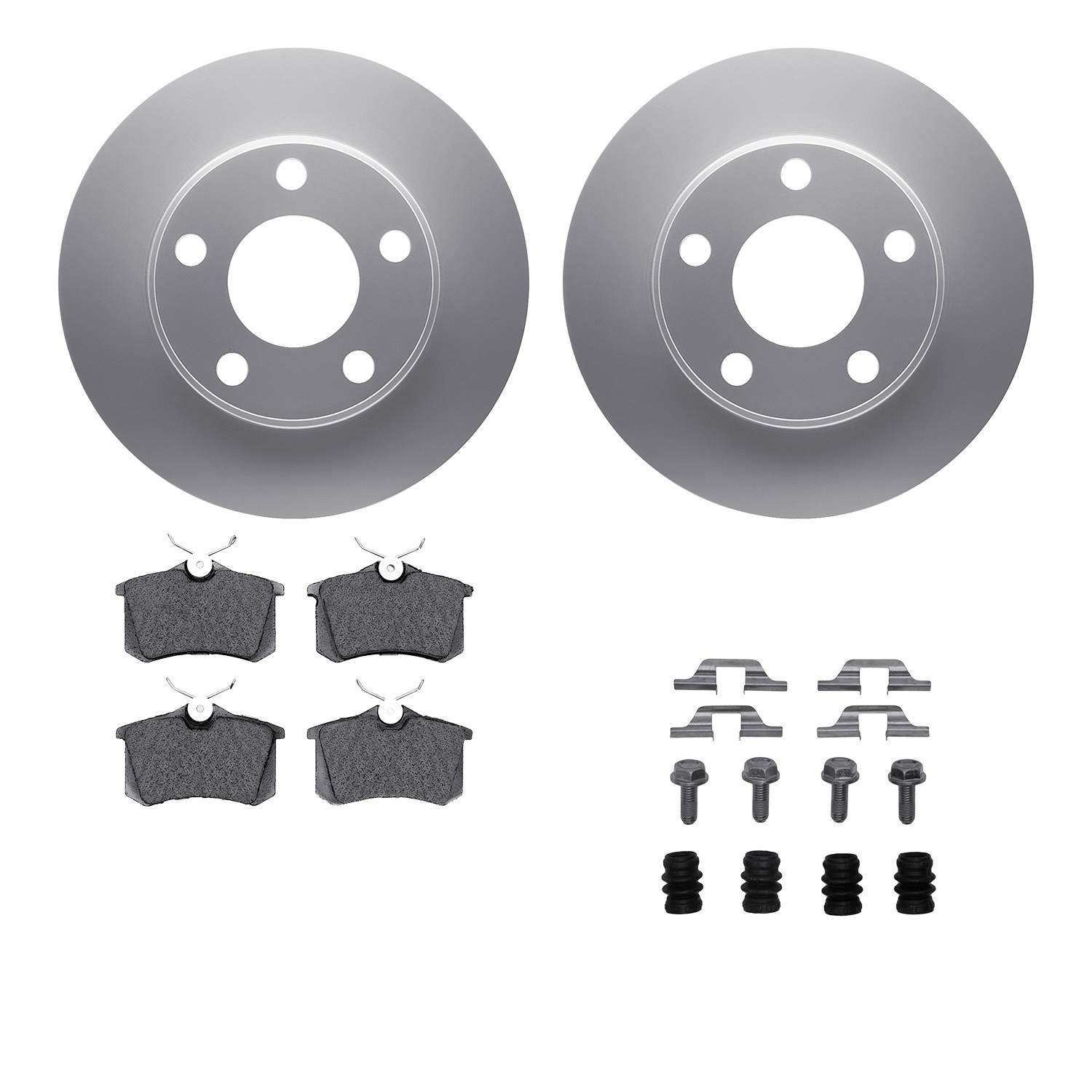 DFC GEOSPEC Coated Rotors with 5000 Brake Pads - Ceramic and Hardware