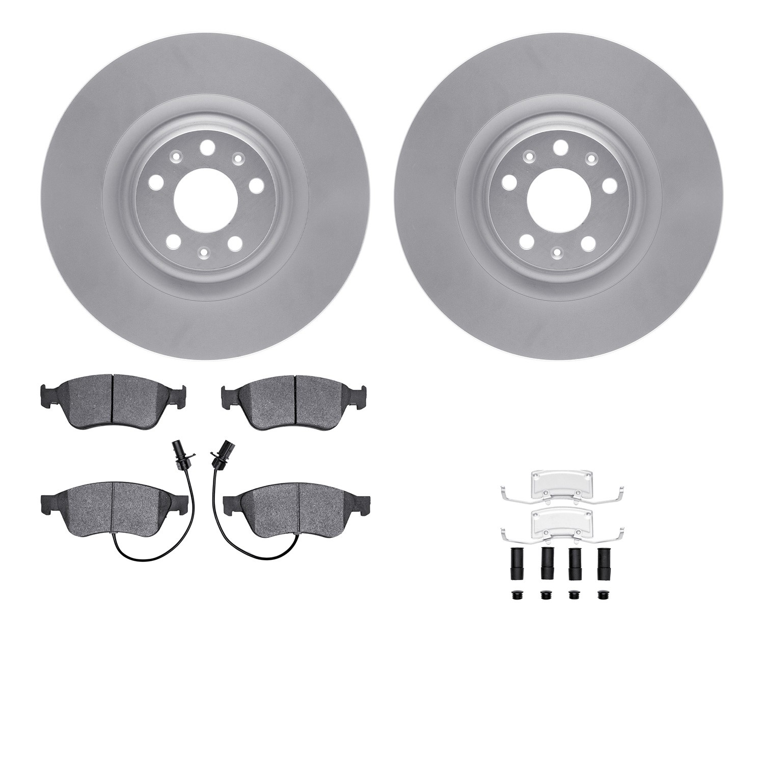 DFC GEOSPEC Coated Rotors with 5000 Brake Pads - Ceramic and Hardware