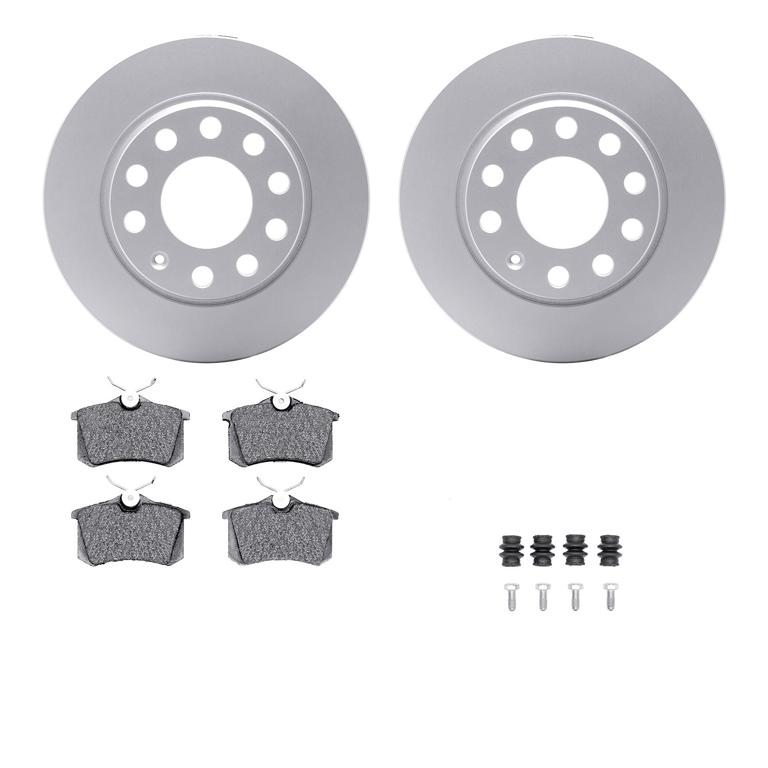 DFC GEOSPEC Coated Rotors with 5000 Brake Pads - Ceramic and Hardware