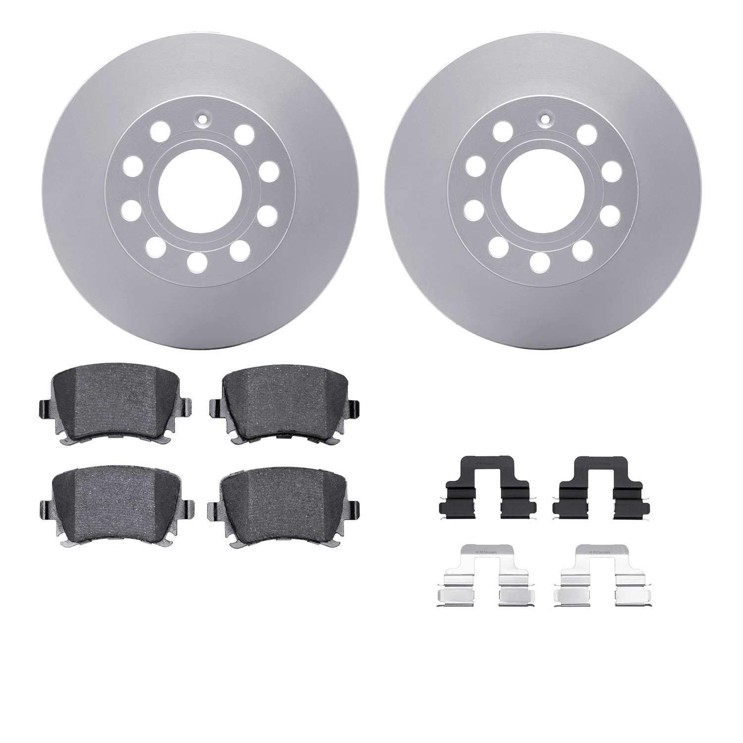 DFC GEOSPEC Coated Rotors with 5000 Brake Pads - Ceramic and Hardware