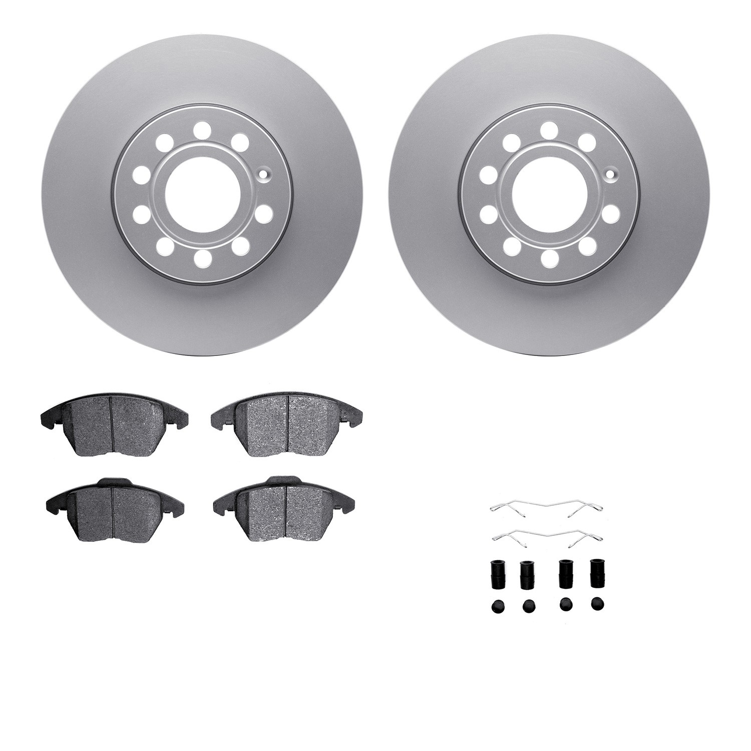 DFC GEOSPEC Coated Rotors with 5000 Brake Pads - Ceramic and Hardware