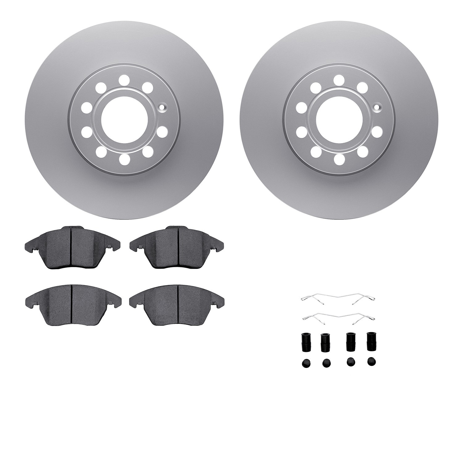 DFC GEOSPEC Coated Rotors with 5000 Brake Pads - Ceramic and Hardware