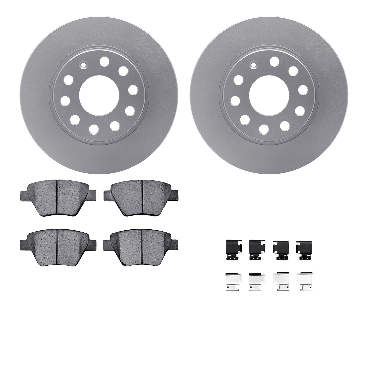 DFC GEOSPEC Coated Rotors with 5000 Brake Pads - Ceramic and Hardware