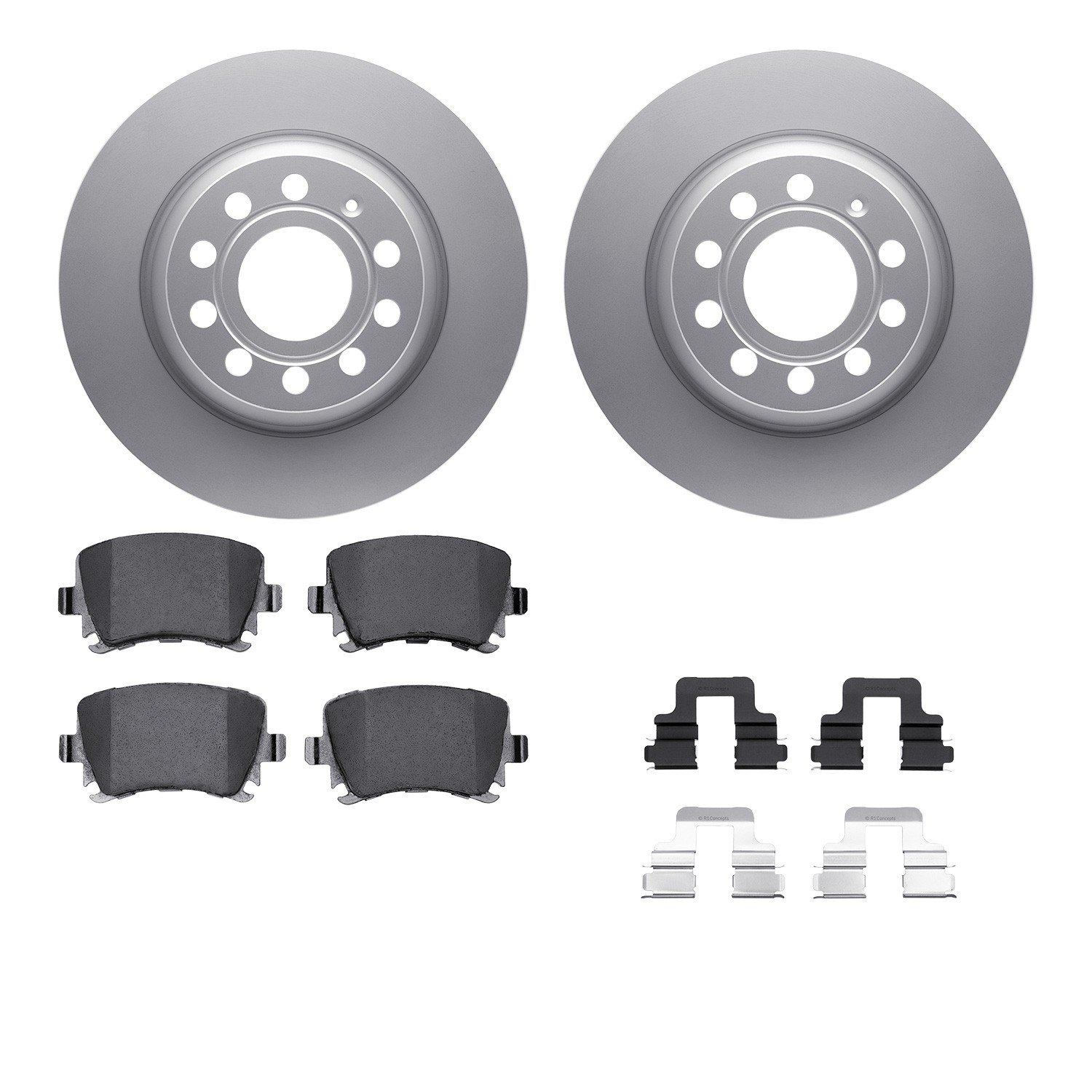DFC GEOSPEC Coated Rotors with 5000 Brake Pads - Ceramic and Hardware