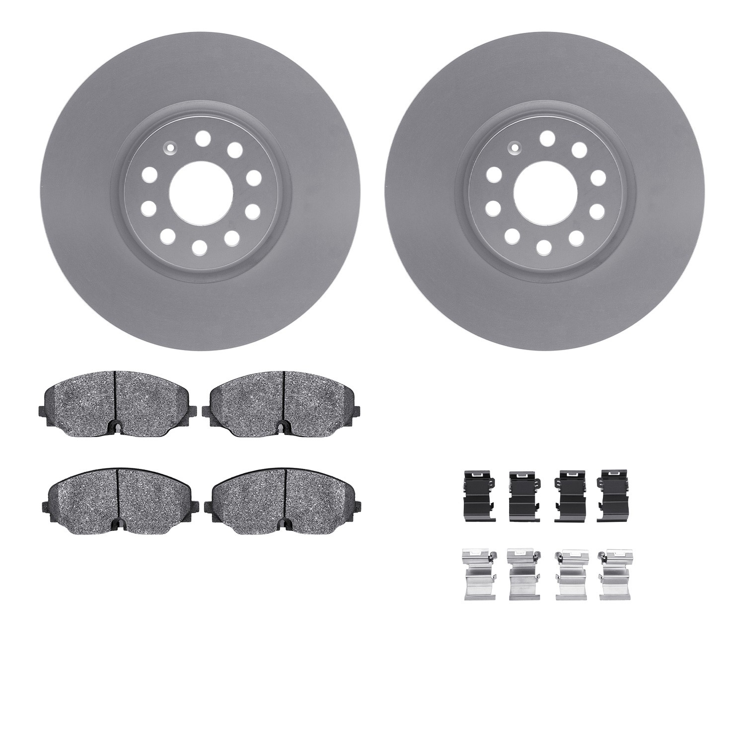 DFC GEOSPEC Coated Rotors with 5000 Brake Pads - Ceramic and Hardware