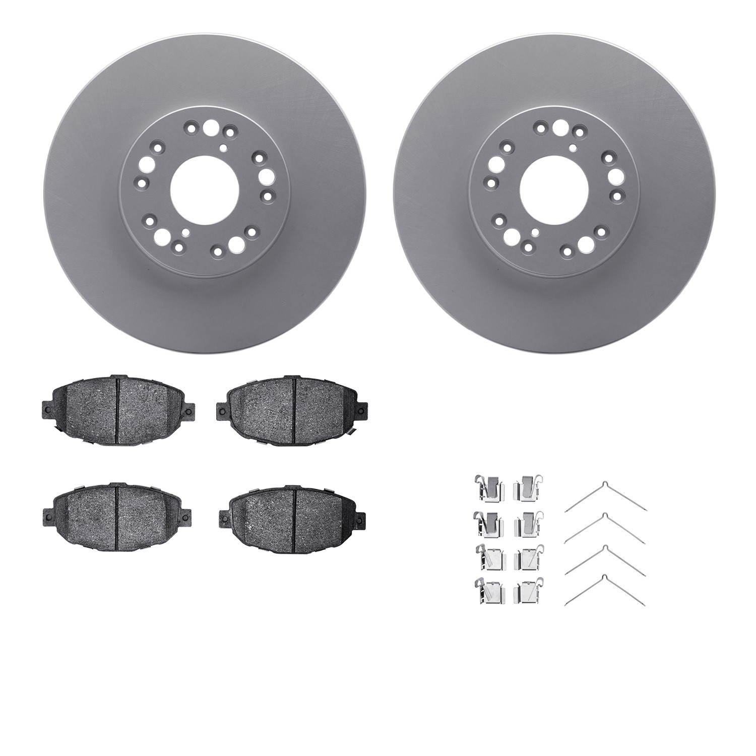 DFC GEOSPEC Coated Rotors with 5000 Brake Pads - Ceramic and Hardware