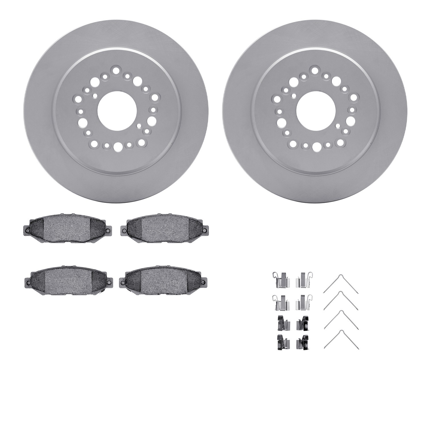 DFC GEOSPEC Coated Rotors with 5000 Brake Pads - Ceramic and Hardware