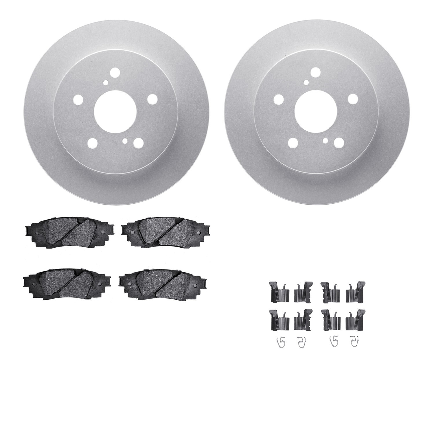 DFC GEOSPEC Coated Rotors with 5000 Brake Pads - Ceramic and Hardware