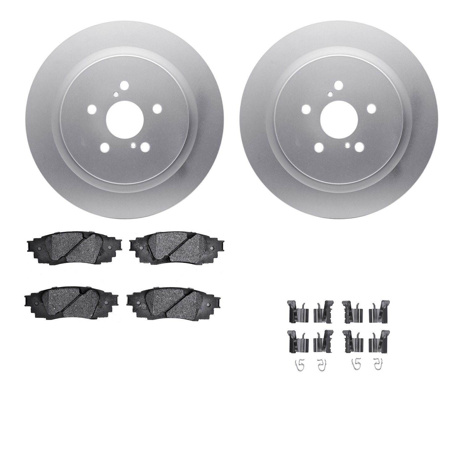 DFC GEOSPEC Coated Rotors with 5000 Brake Pads - Ceramic and Hardware