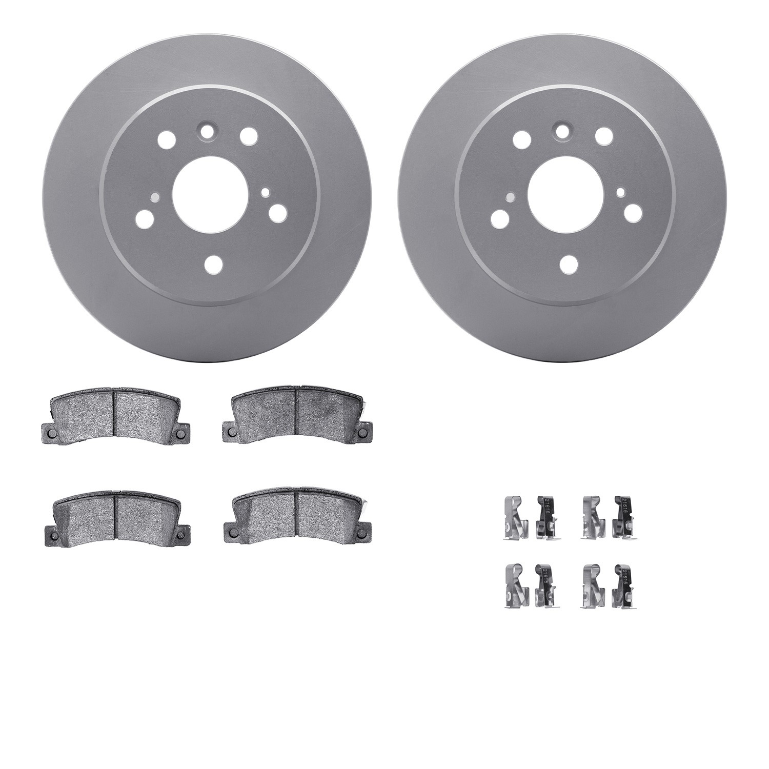 DFC GEOSPEC Coated Rotors with 5000 Brake Pads - Ceramic and Hardware