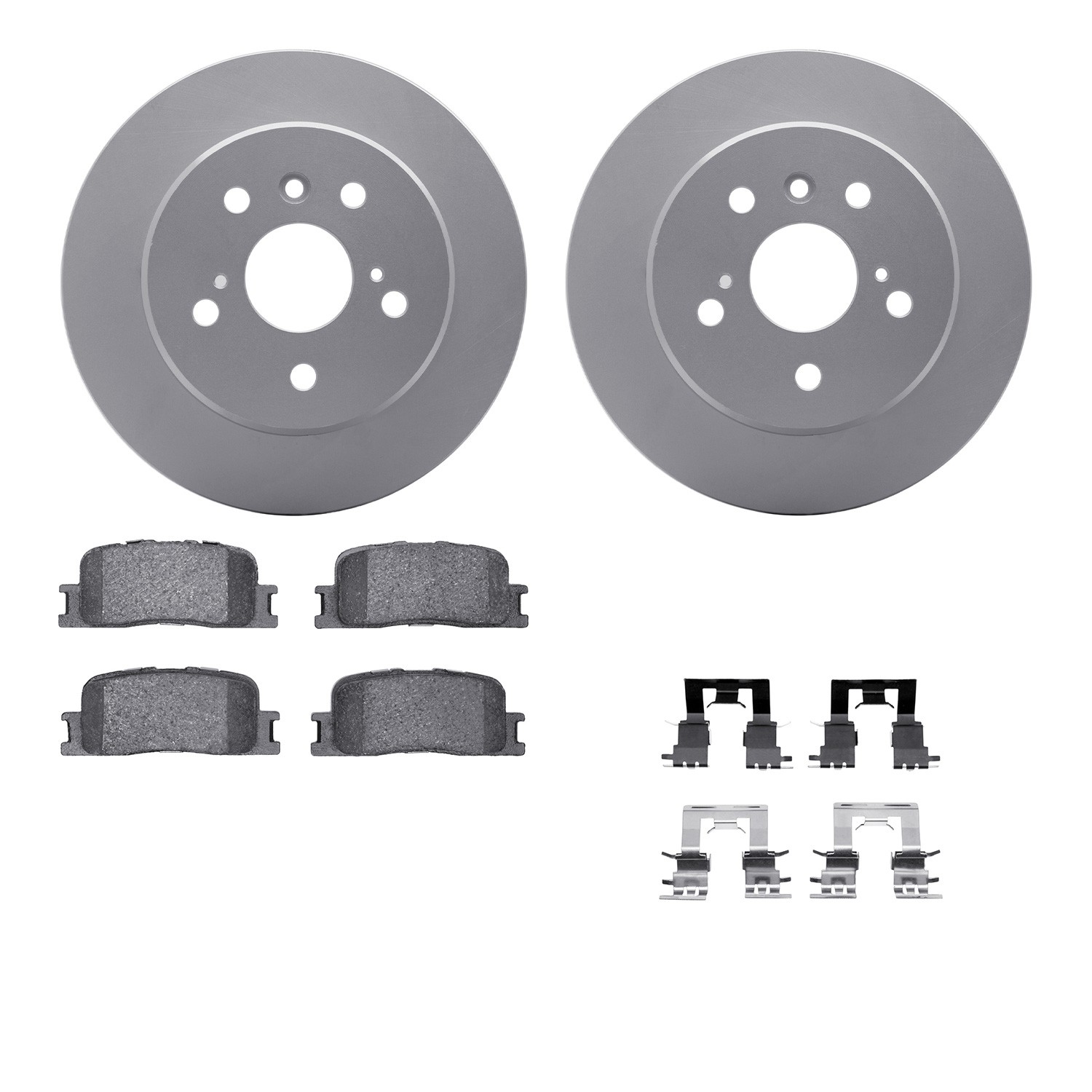 DFC GEOSPEC Coated Rotors with 5000 Brake Pads - Ceramic and Hardware