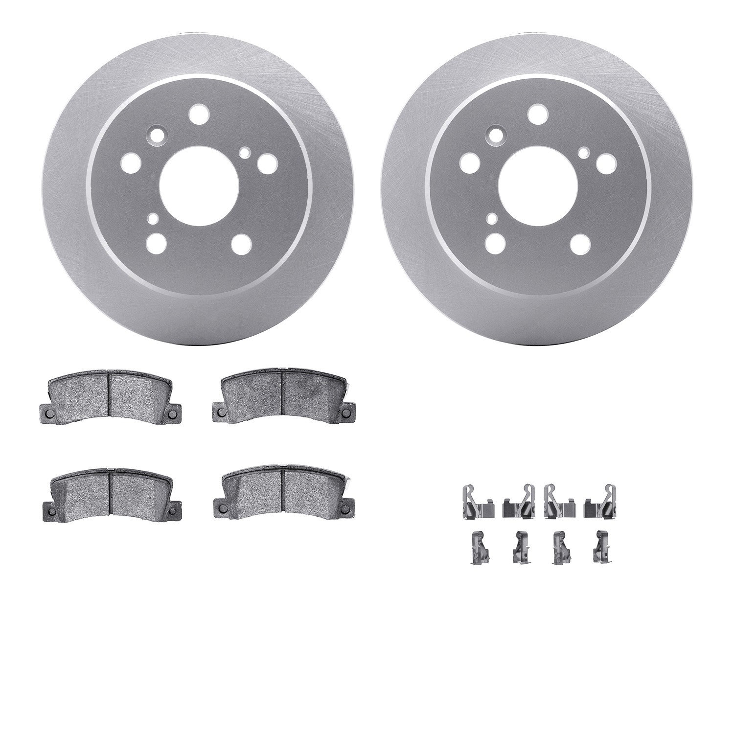 DFC GEOSPEC Coated Rotors with 5000 Brake Pads - Ceramic and Hardware