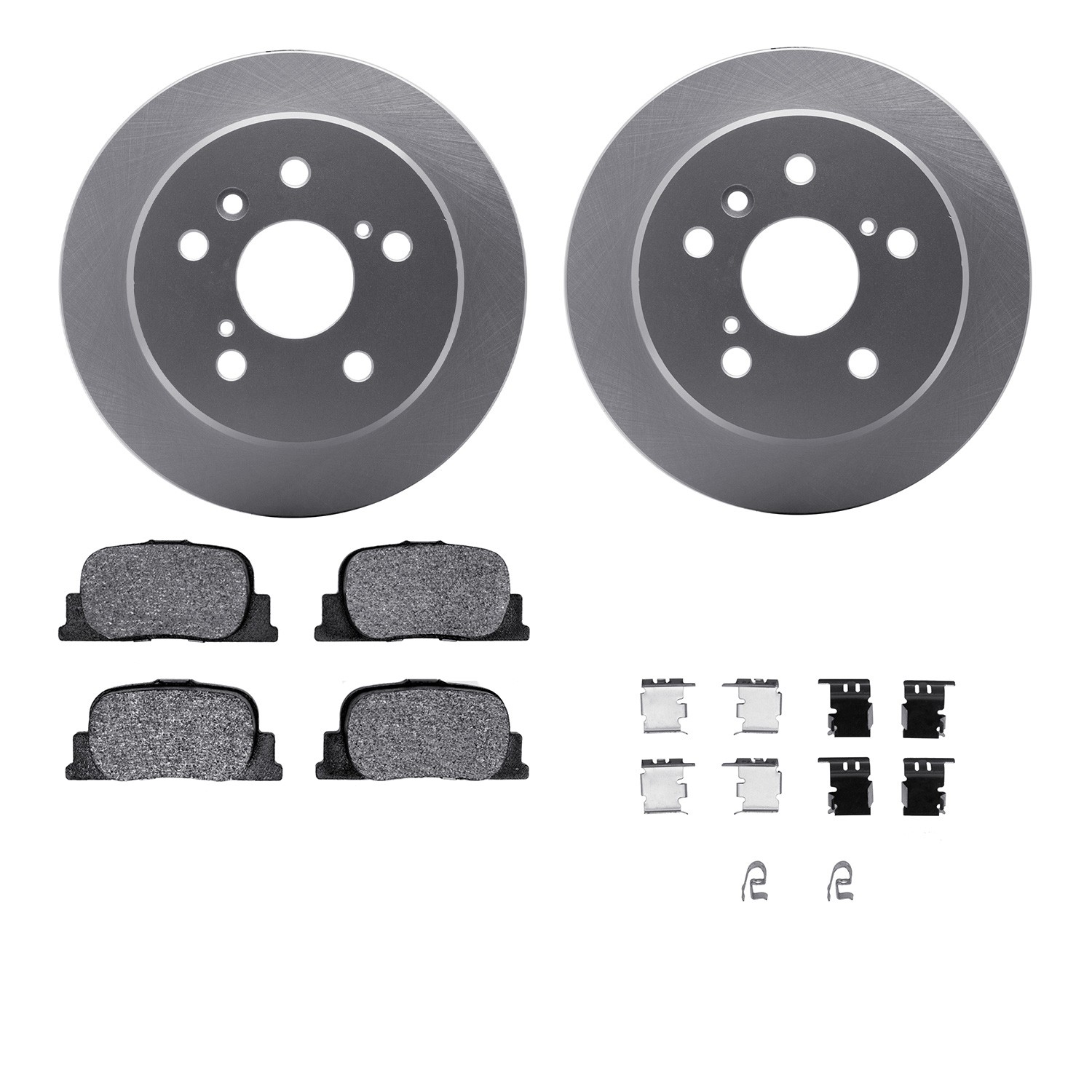 DFC GEOSPEC Coated Rotors with 5000 Brake Pads - Ceramic and Hardware
