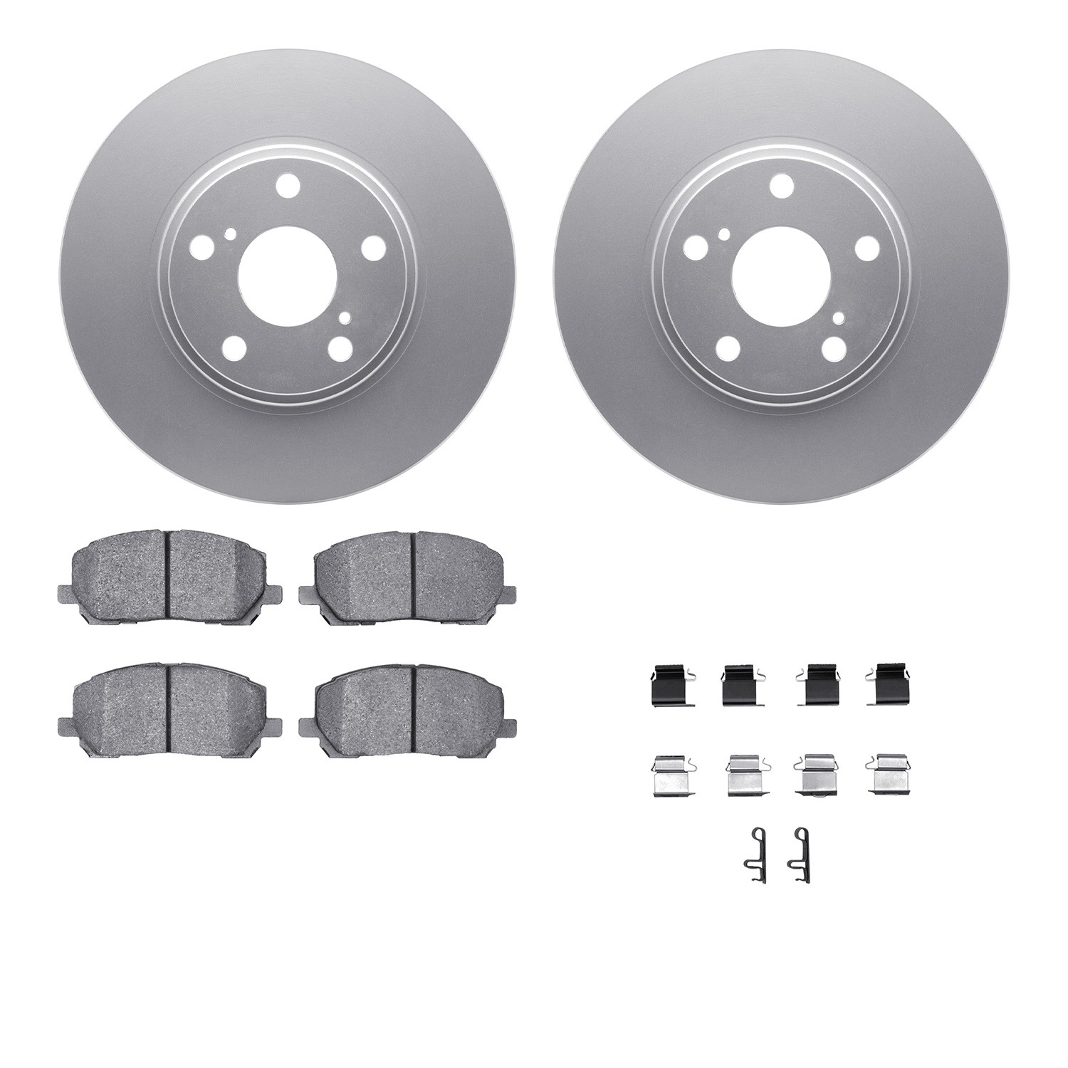 DFC GEOSPEC Coated Rotors with 5000 Brake Pads - Ceramic and Hardware