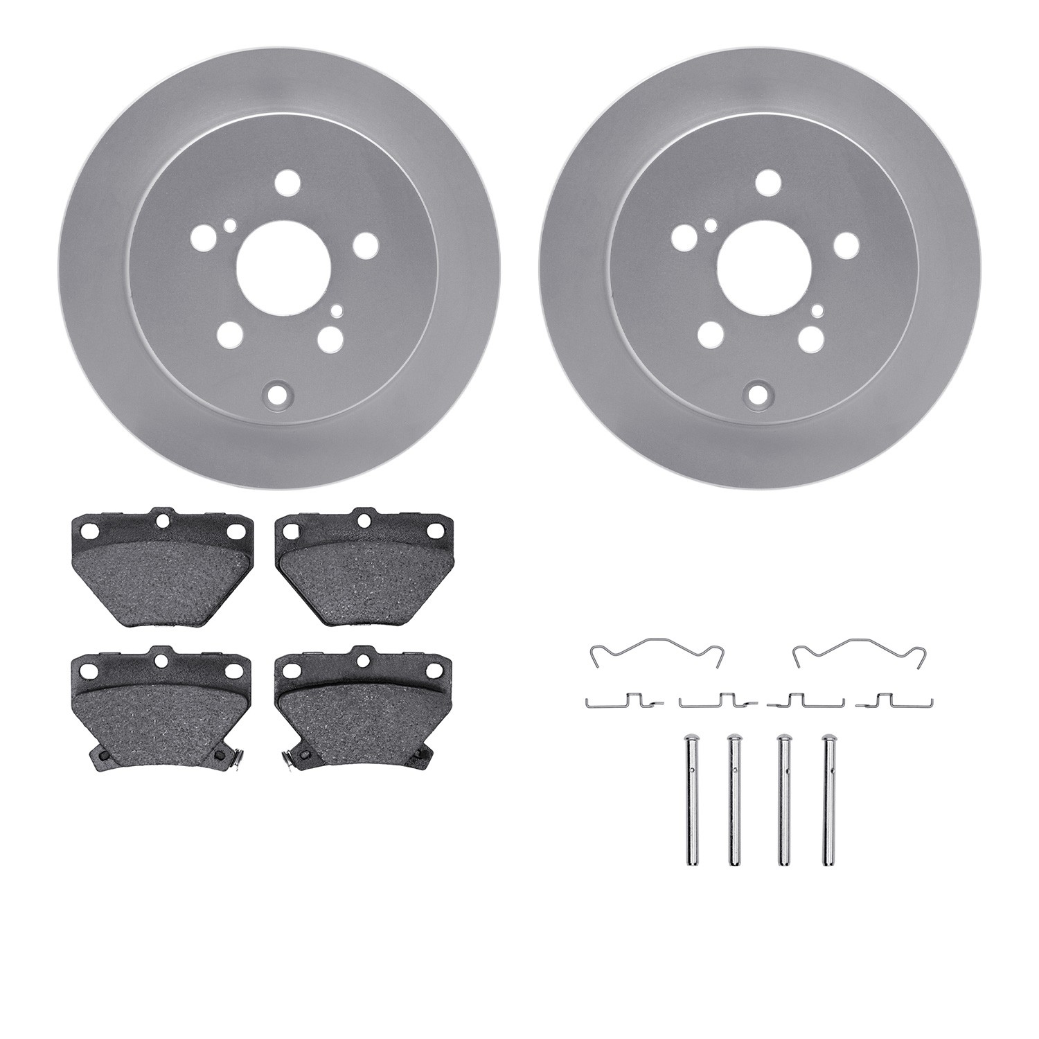 DFC GEOSPEC Coated Rotors with 5000 Brake Pads - Ceramic and Hardware