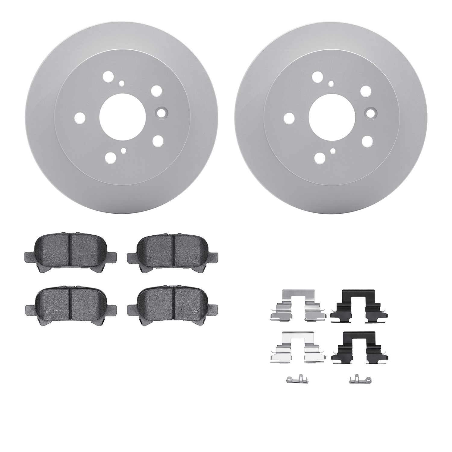 DFC GEOSPEC Coated Rotors with 5000 Brake Pads - Ceramic and Hardware
