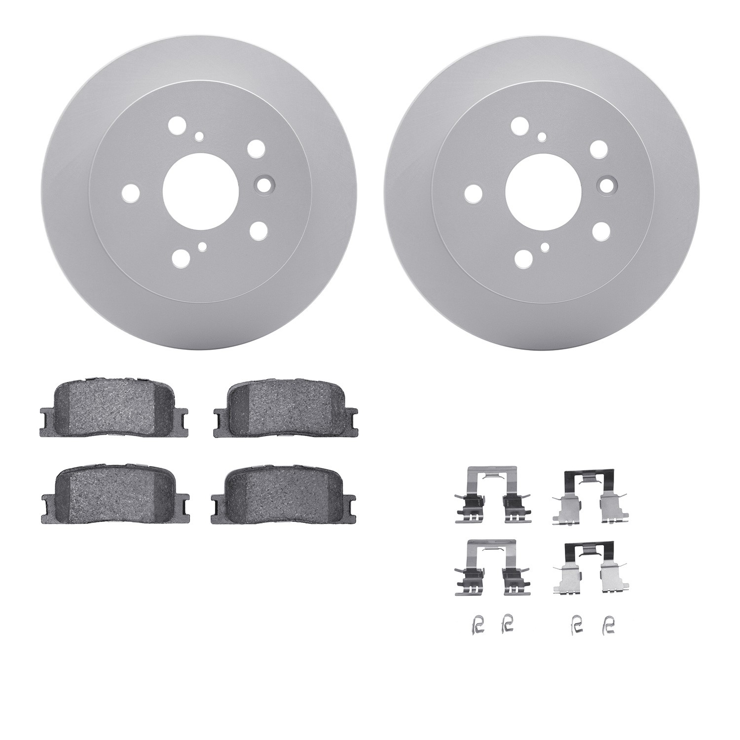 DFC GEOSPEC Coated Rotors with 5000 Brake Pads - Ceramic and Hardware