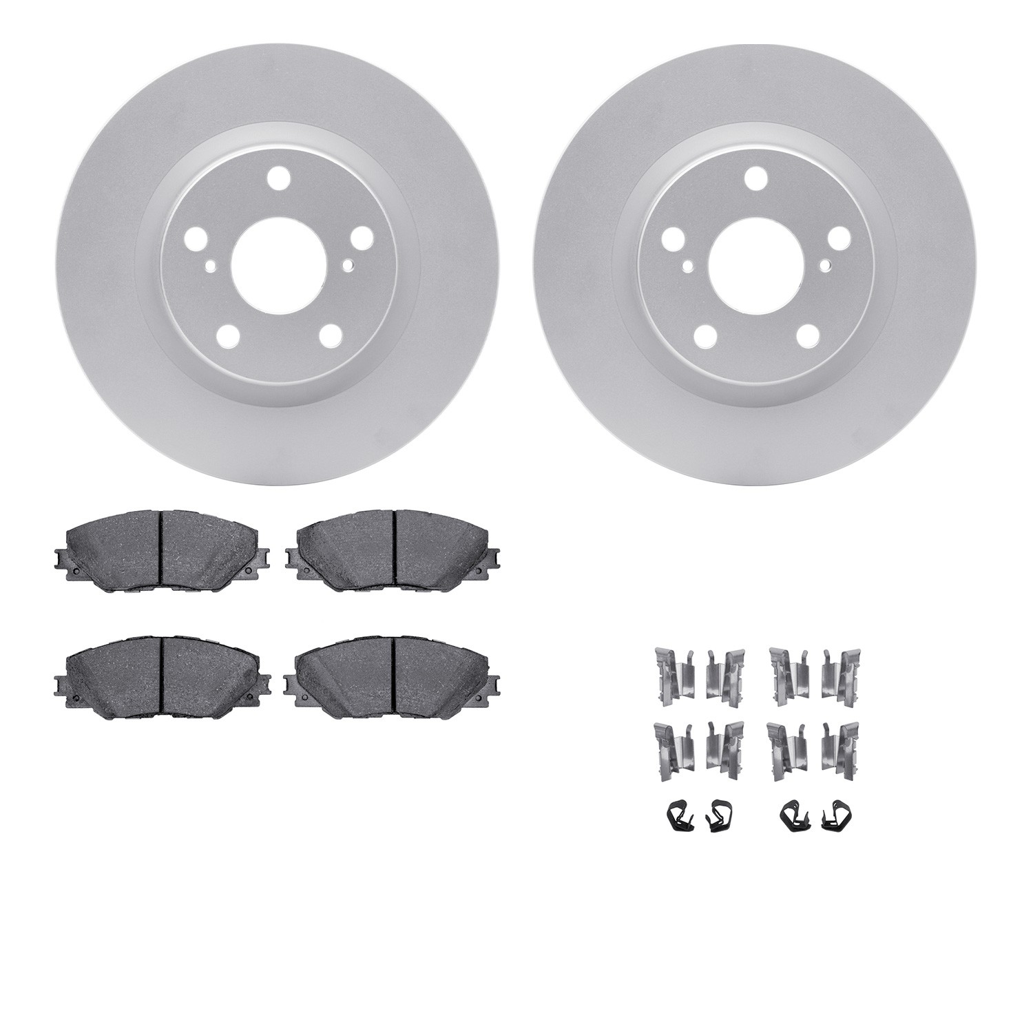 DFC GEOSPEC Coated Rotors with 5000 Brake Pads - Ceramic and Hardware