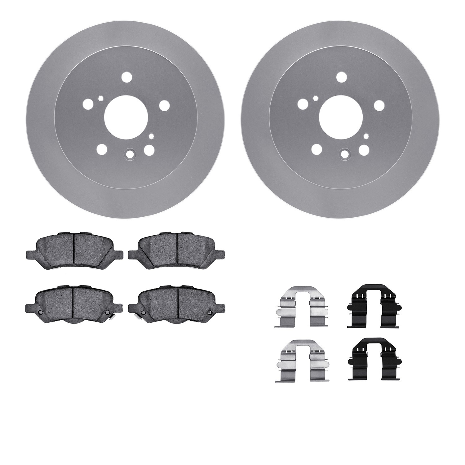 DFC GEOSPEC Coated Rotors with 5000 Brake Pads - Ceramic and Hardware