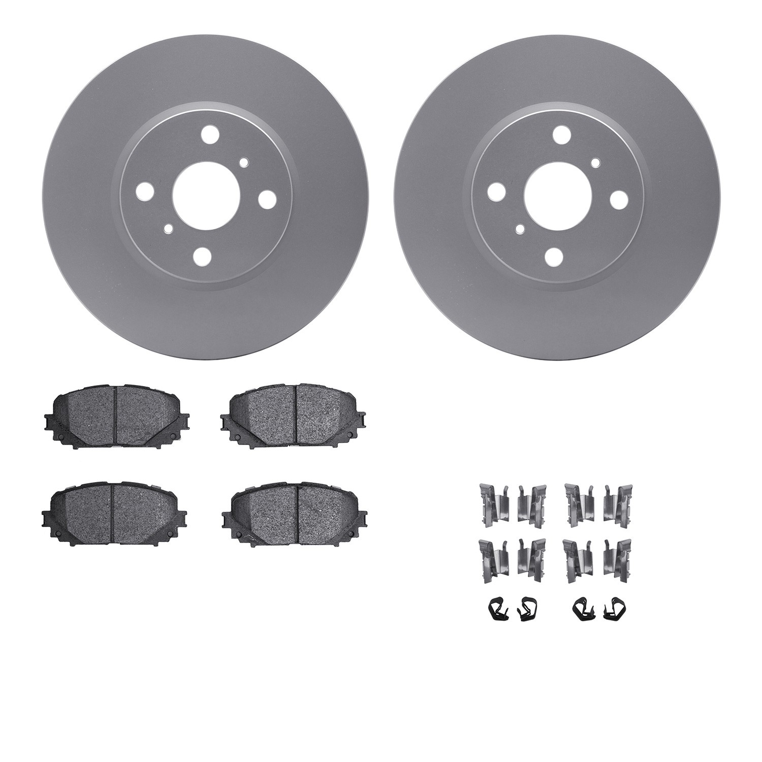 DFC GEOSPEC Coated Rotors with 5000 Brake Pads - Ceramic and Hardware
