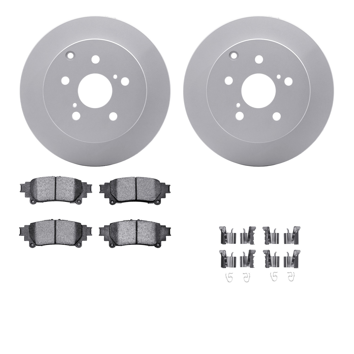 DFC GEOSPEC Coated Rotors with 5000 Brake Pads - Ceramic and Hardware