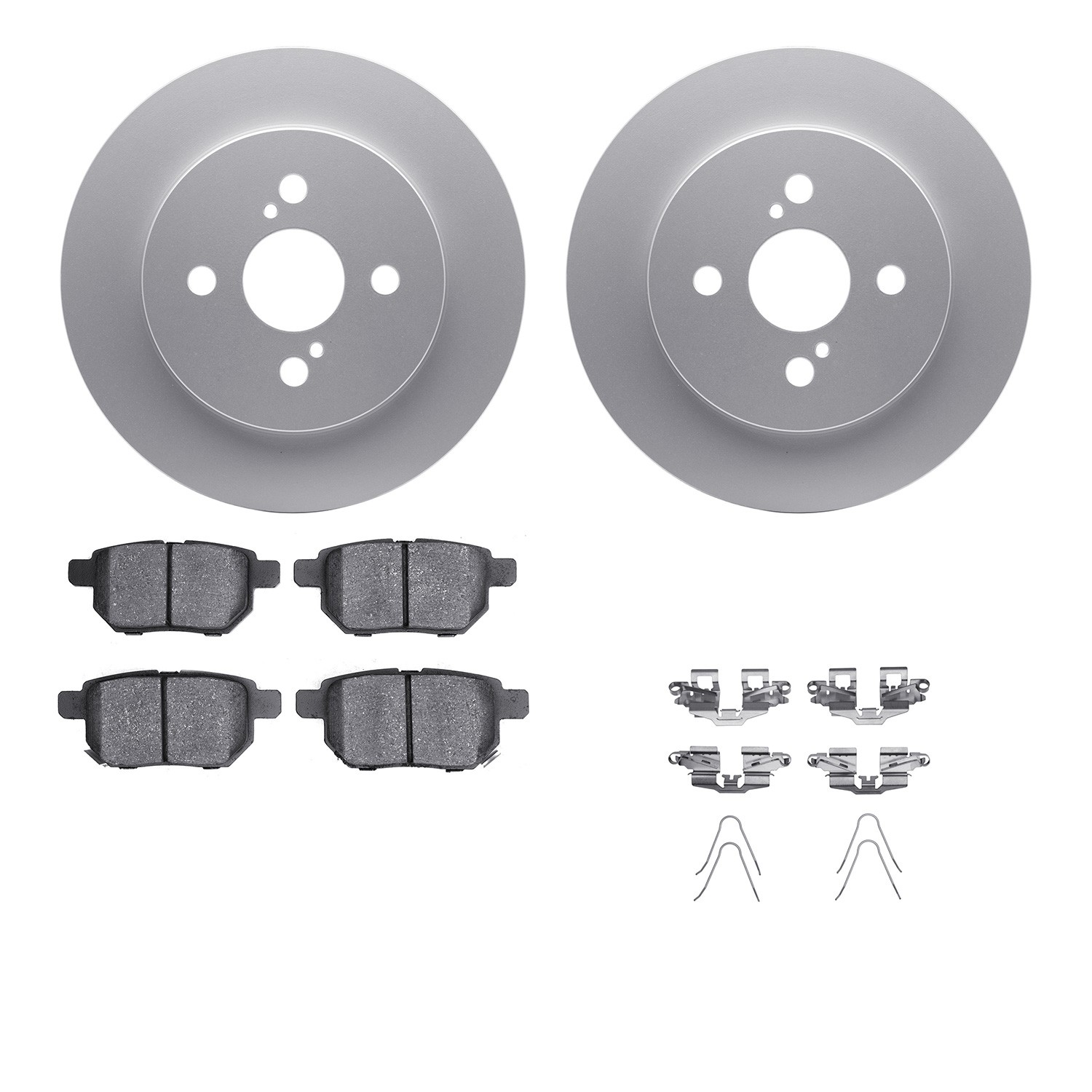DFC GEOSPEC Coated Rotors with 5000 Brake Pads - Ceramic and Hardware