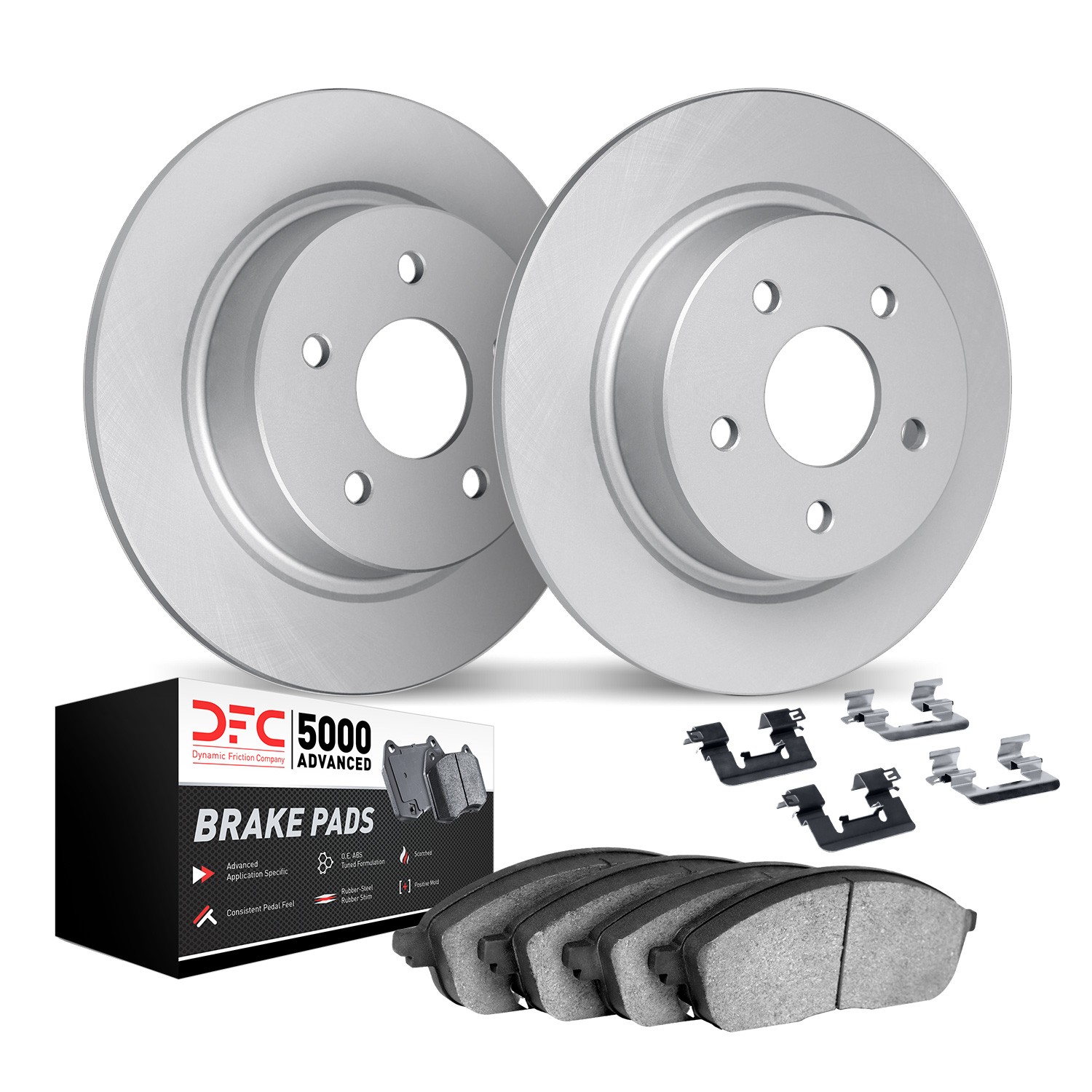 DFC GEOSPEC Coated Rotors with 5000 Brake Pads - Ceramic and Hardware