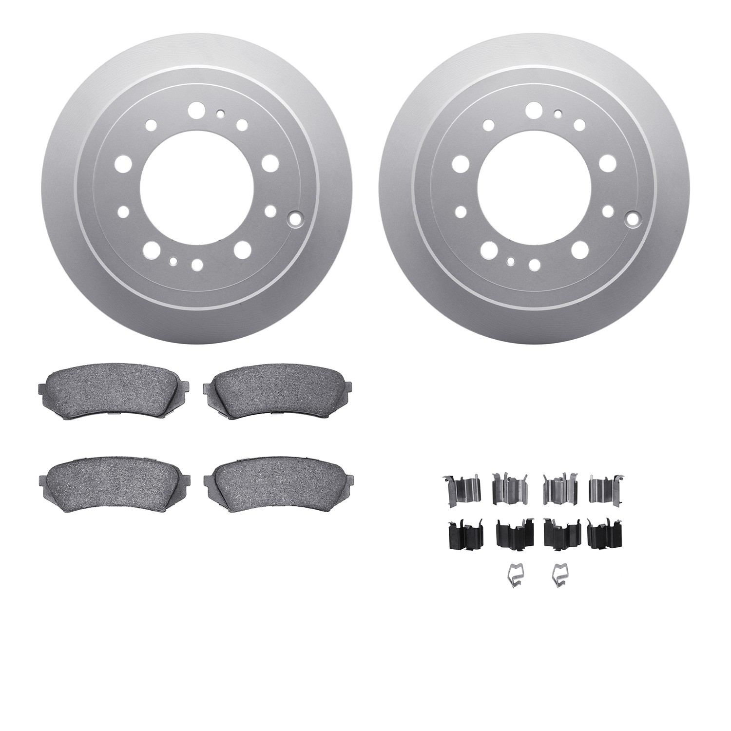 DFC GEOSPEC Coated Rotors with 5000 Brake Pads - Ceramic and Hardware