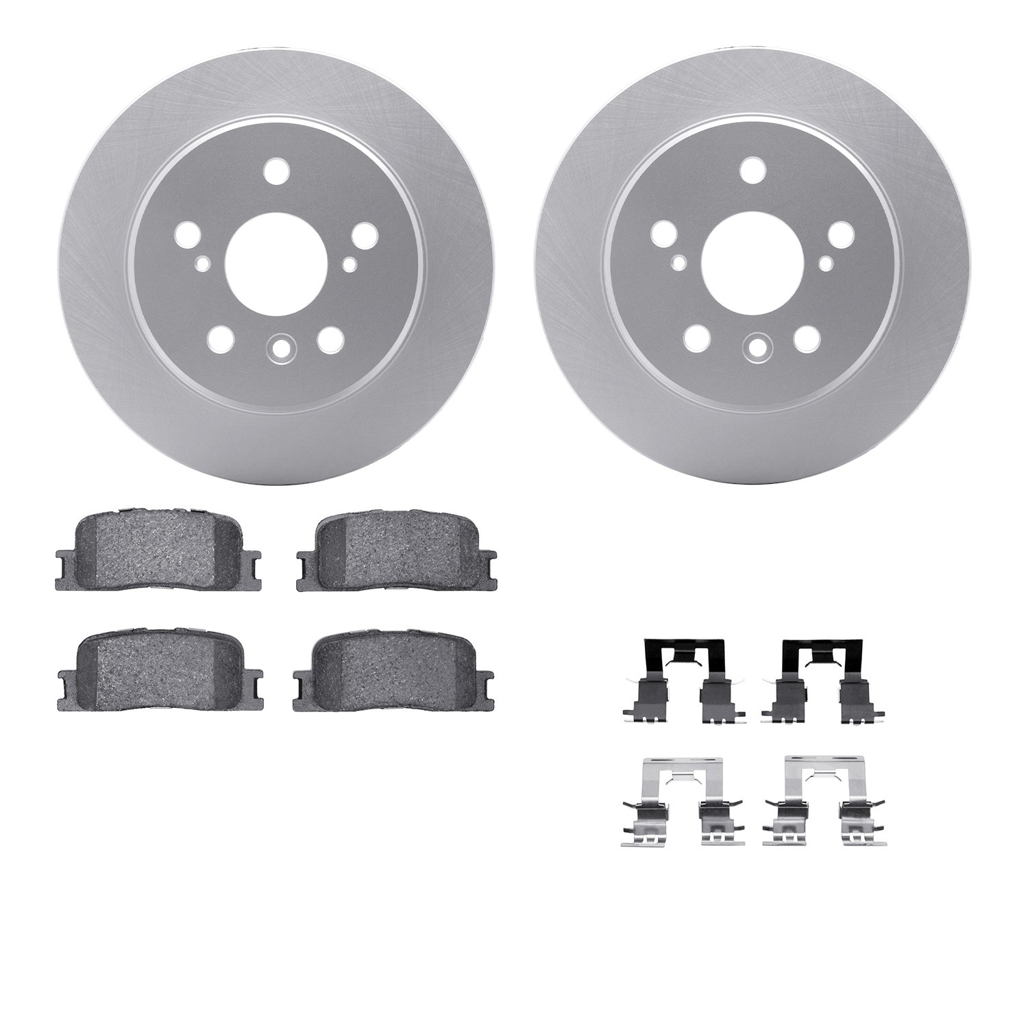 DFC GEOSPEC Coated Rotors with 5000 Brake Pads - Ceramic and Hardware