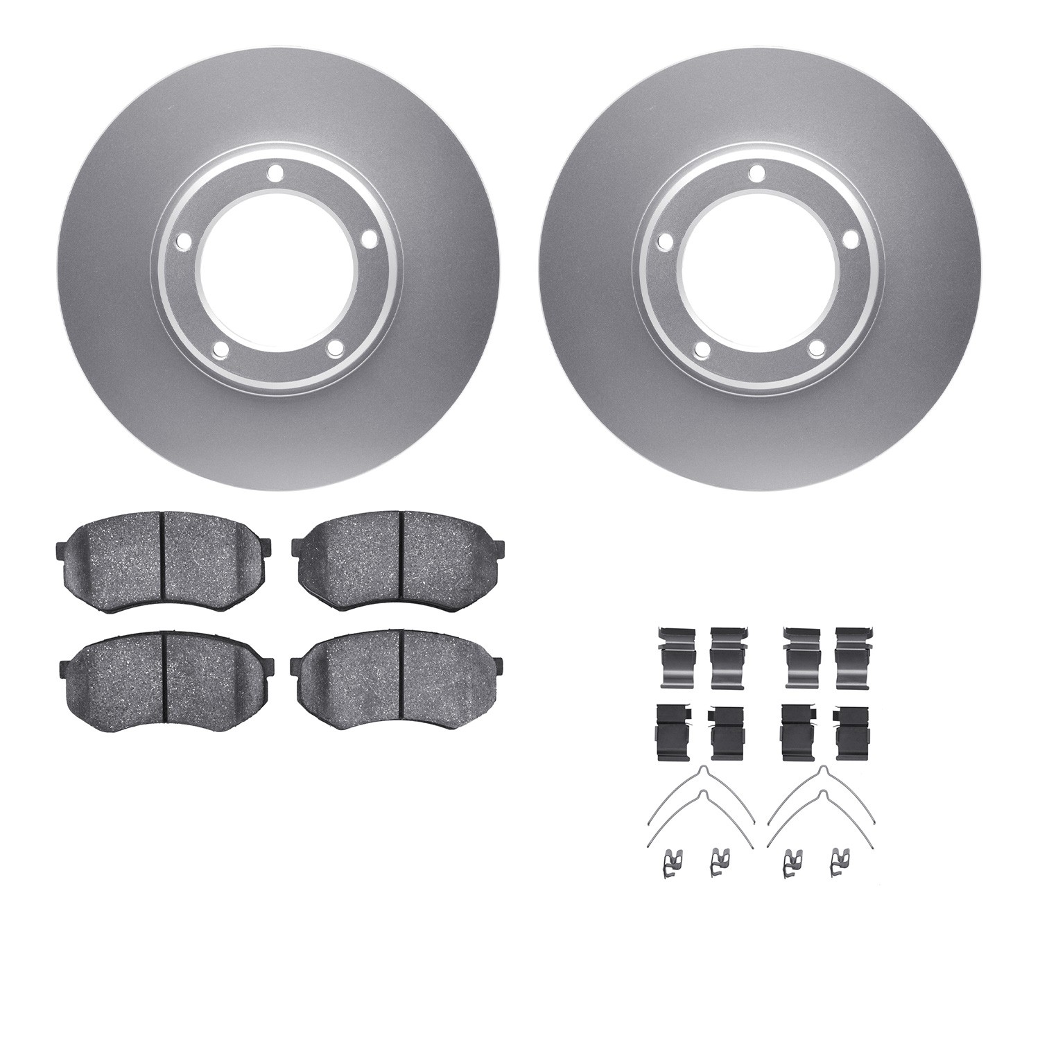 DFC GEOSPEC Coated Rotors with 5000 Brake Pads - Ceramic and Hardware