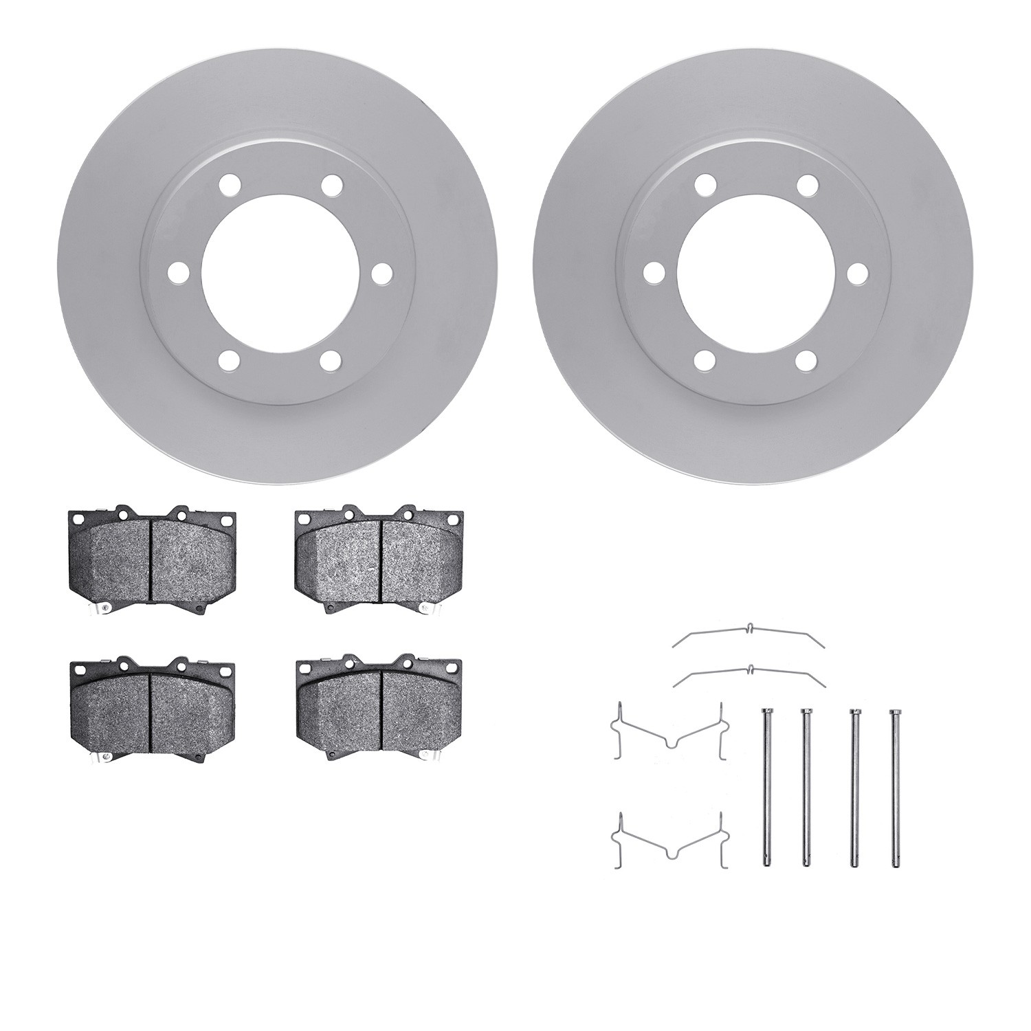 DFC GEOSPEC Coated Rotors with 5000 Brake Pads - Ceramic and Hardware