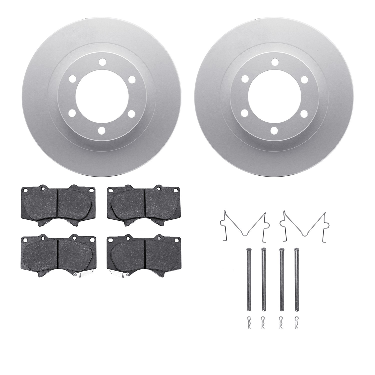 DFC GEOSPEC Coated Rotors with 5000 Brake Pads - Ceramic and Hardware