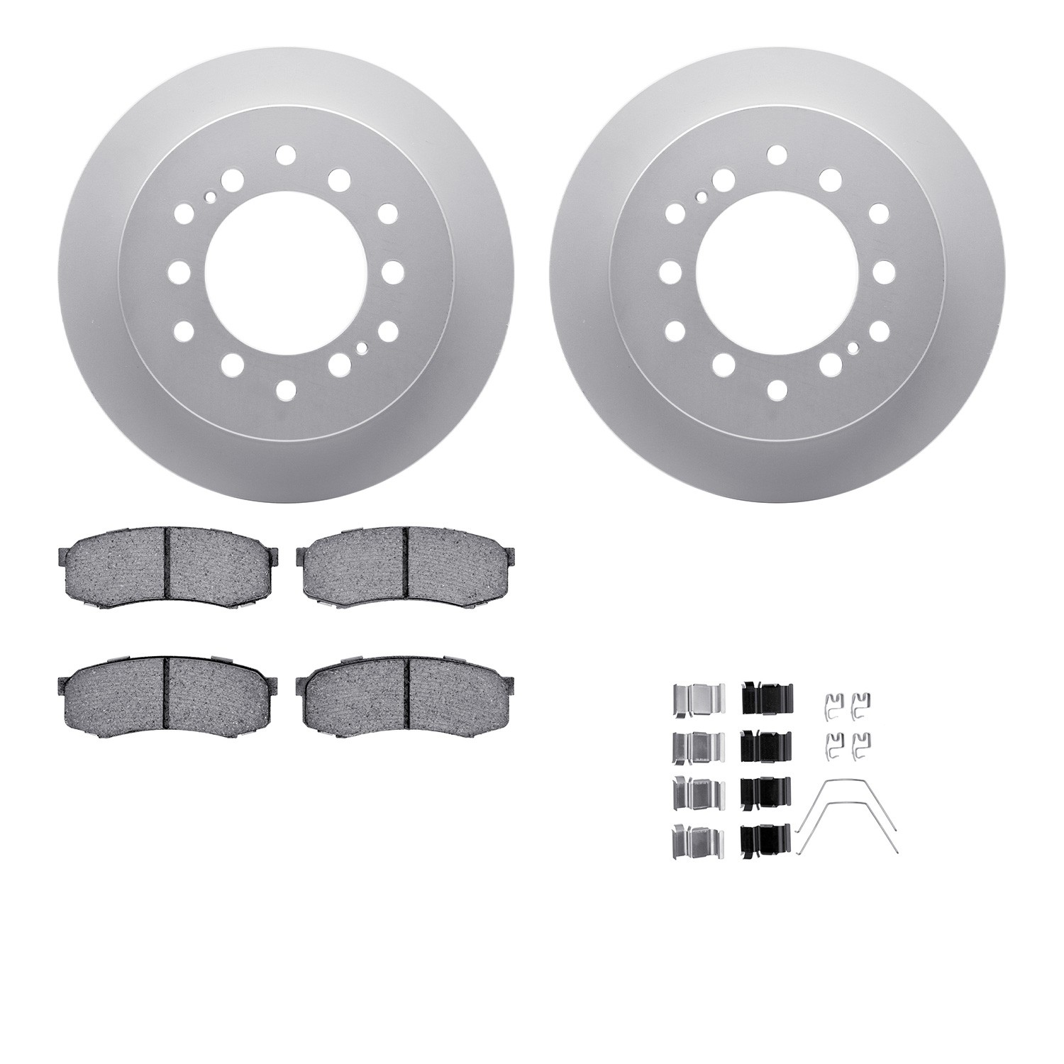 DFC GEOSPEC Coated Rotors with 5000 Brake Pads - Ceramic and Hardware