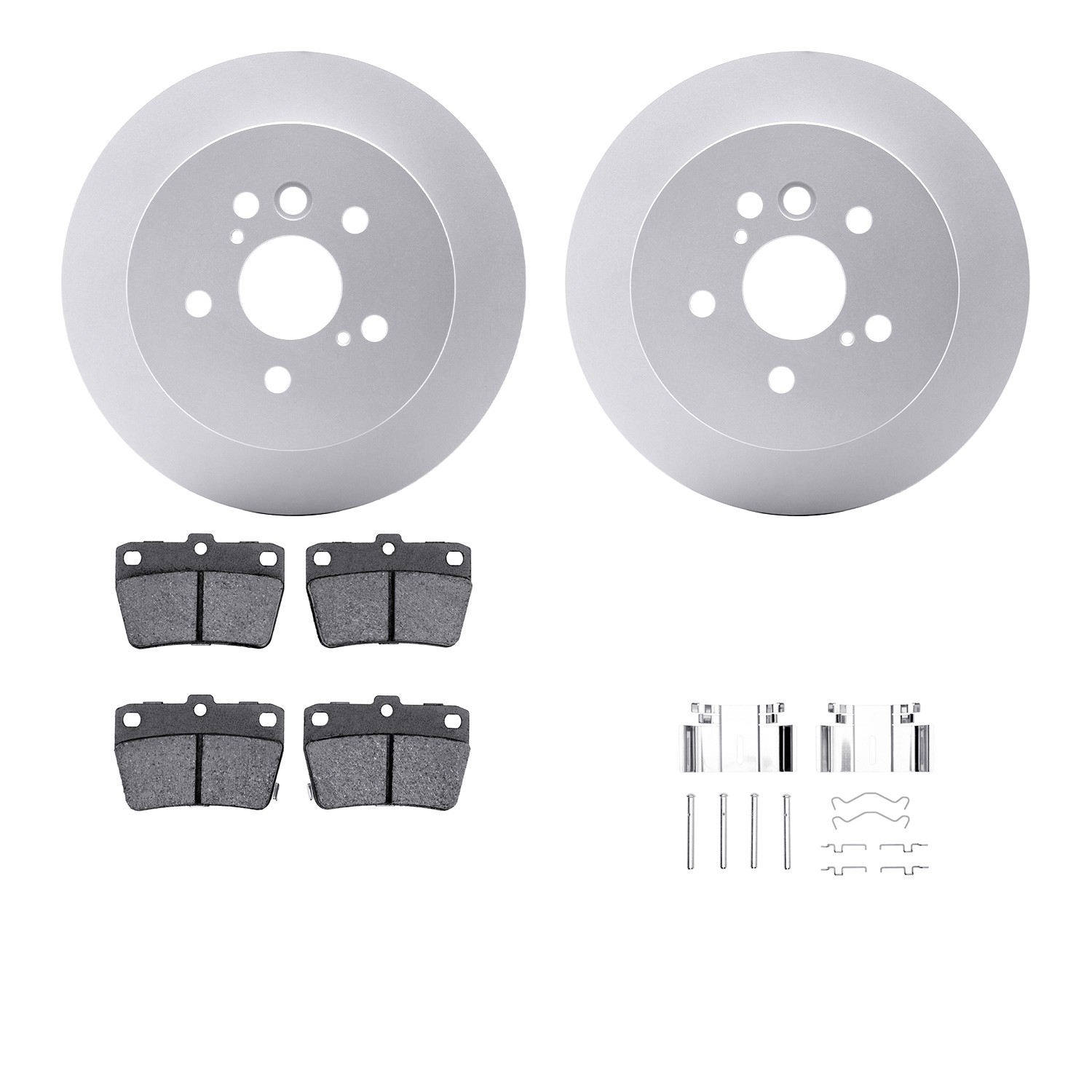 DFC GEOSPEC Coated Rotors with 5000 Brake Pads - Ceramic and Hardware