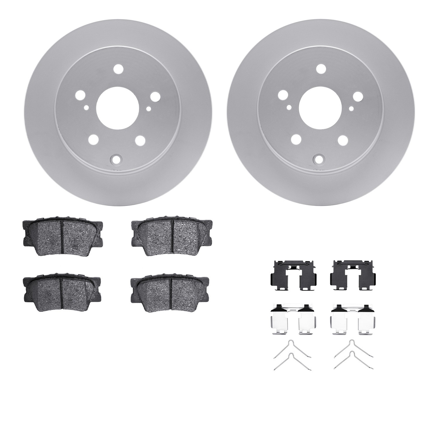 DFC GEOSPEC Coated Rotors with 5000 Brake Pads - Ceramic and Hardware