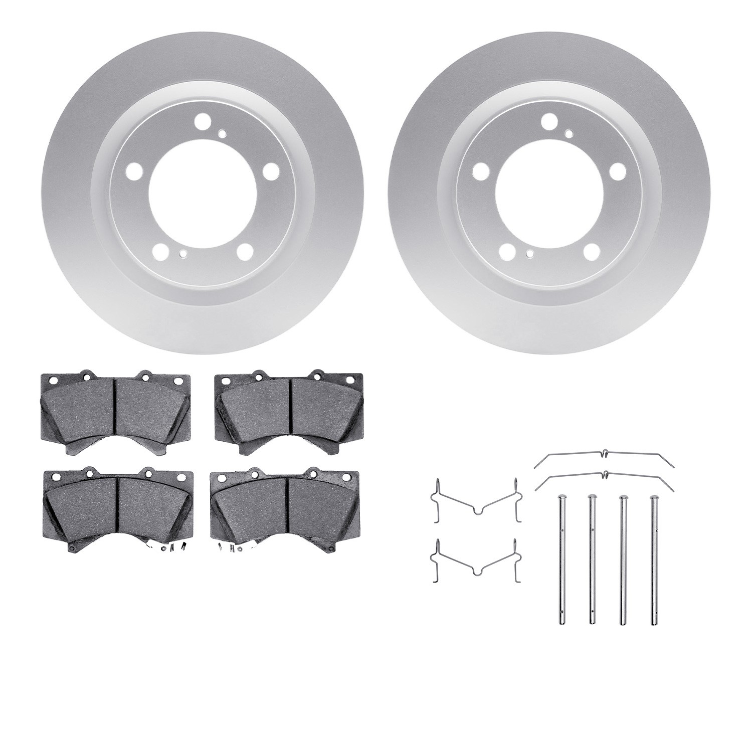 DFC GEOSPEC Coated Rotors with 5000 Brake Pads - Ceramic and Hardware