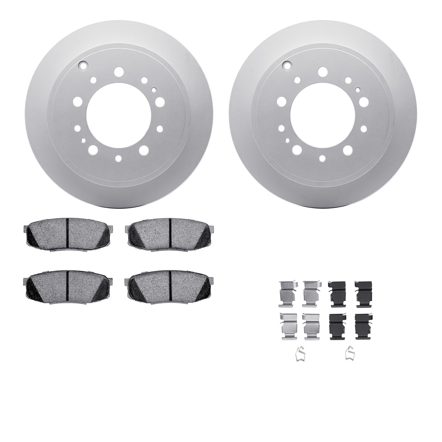 DFC GEOSPEC Coated Rotors with 5000 Brake Pads - Ceramic and Hardware