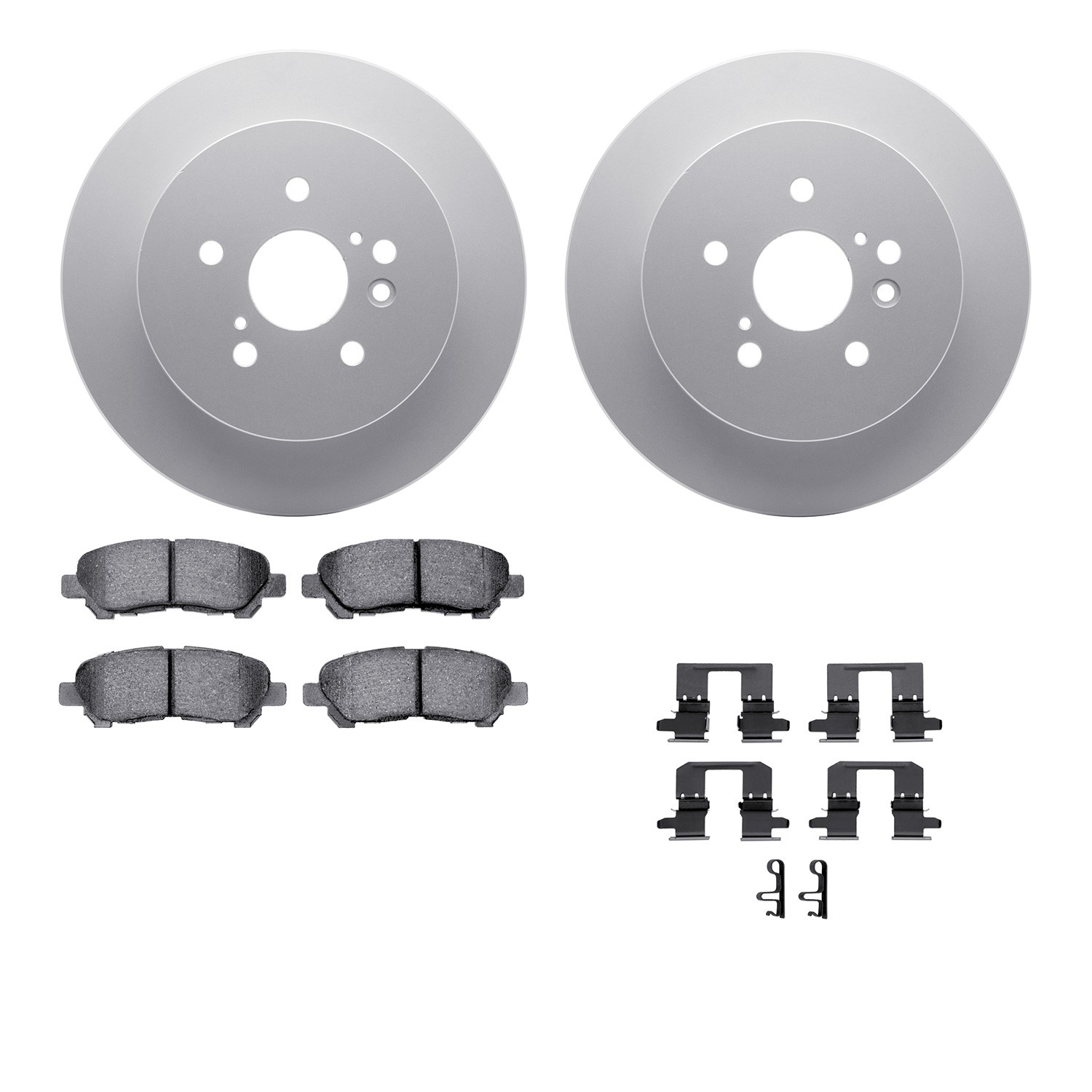 DFC GEOSPEC Coated Rotors with 5000 Brake Pads - Ceramic and Hardware
