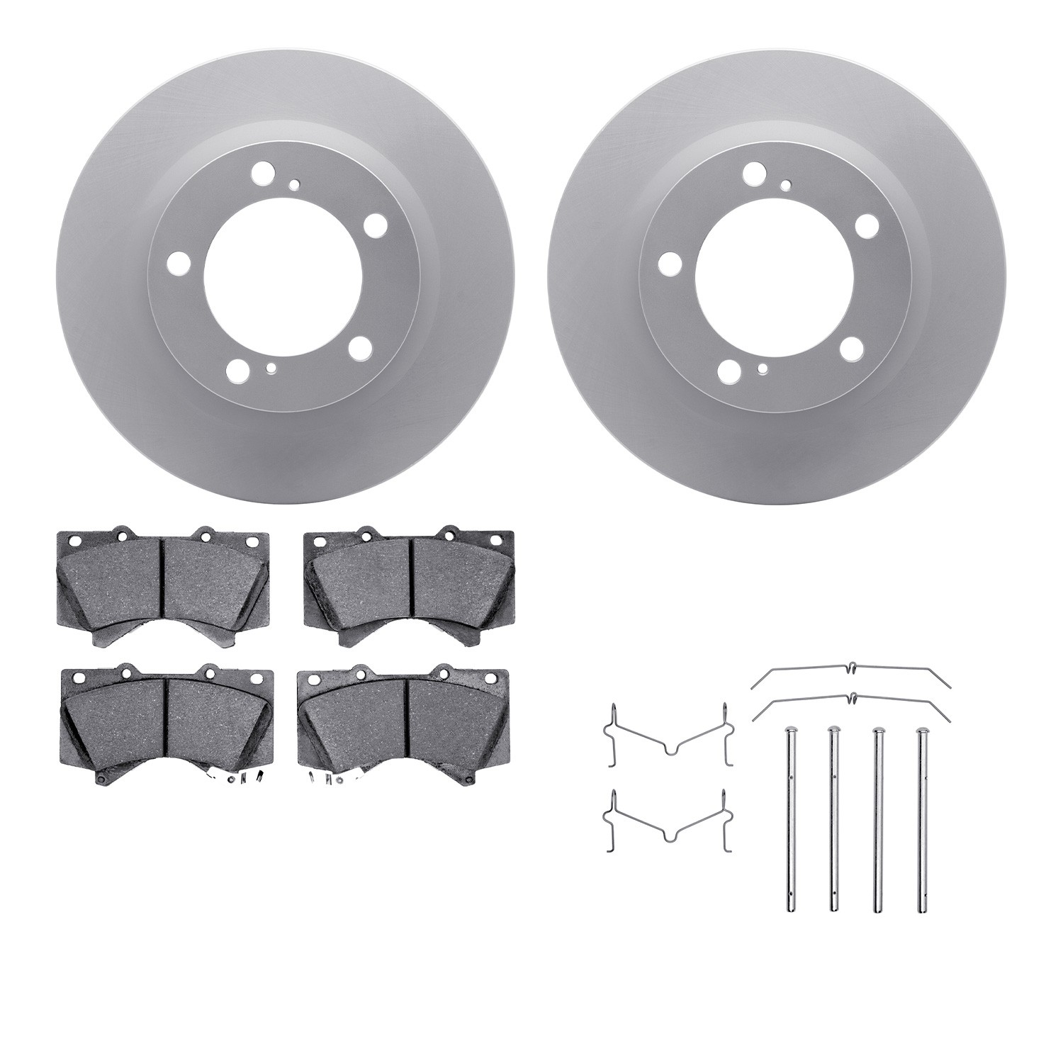 DFC GEOSPEC Coated Rotors with 5000 Brake Pads - Ceramic and Hardware