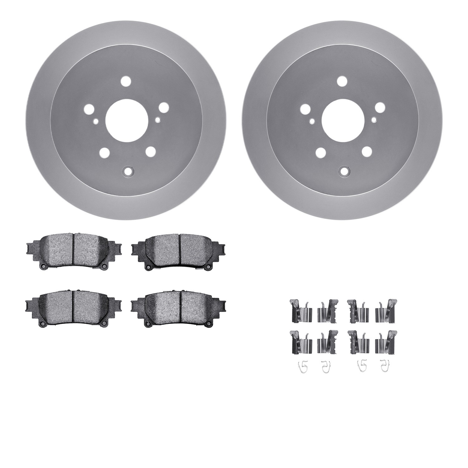 DFC GEOSPEC Coated Rotors with 5000 Brake Pads - Ceramic and Hardware