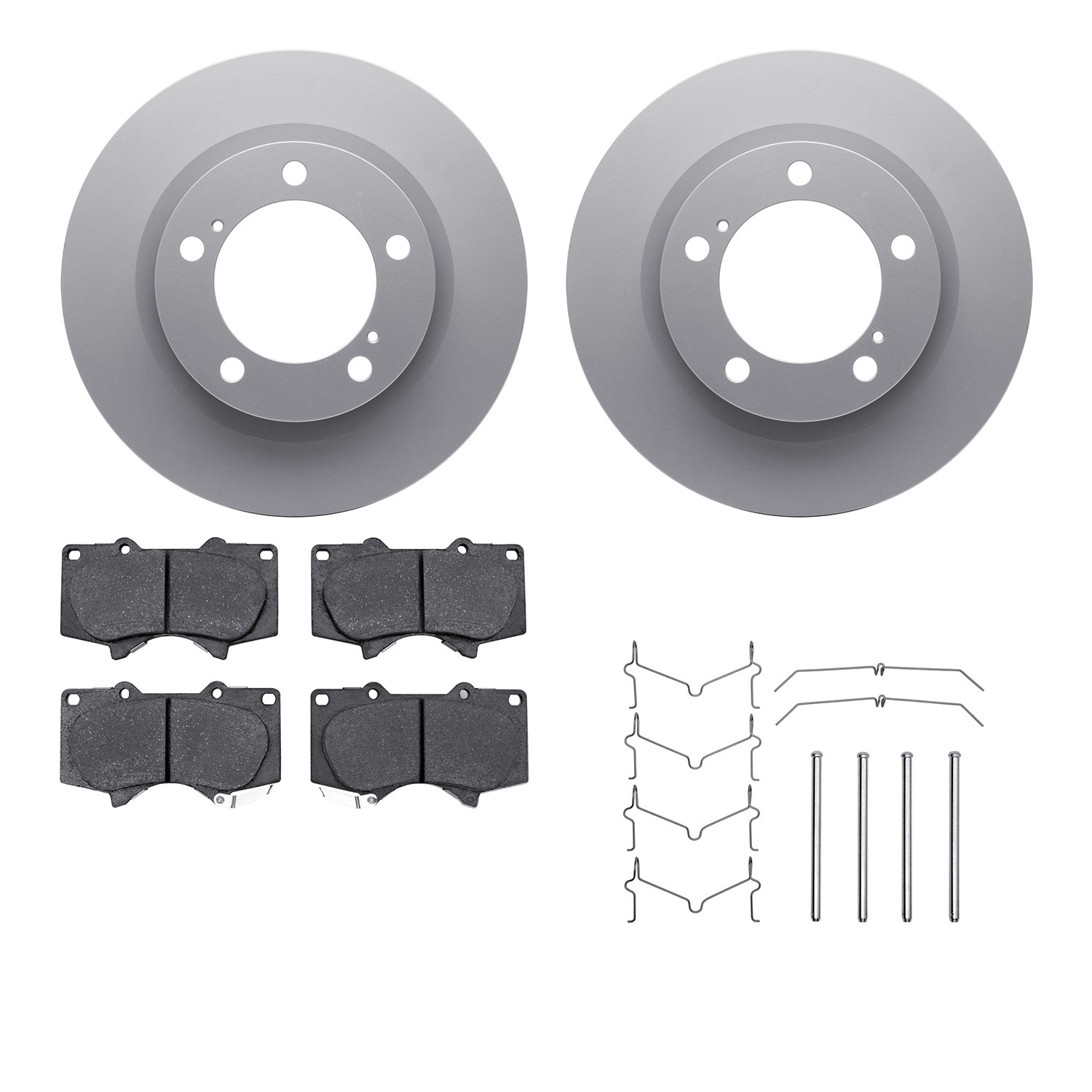 DFC GEOSPEC Coated Rotors with 5000 Brake Pads - Ceramic and Hardware
