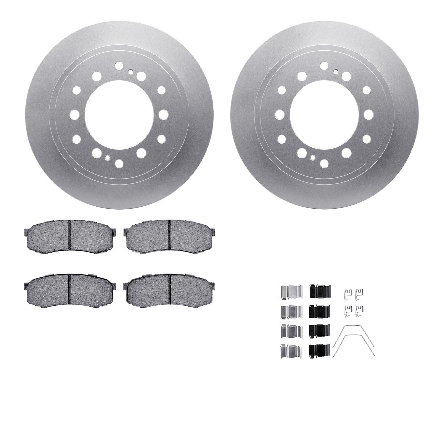DFC GEOSPEC Coated Rotors with 5000 Brake Pads - Ceramic and Hardware