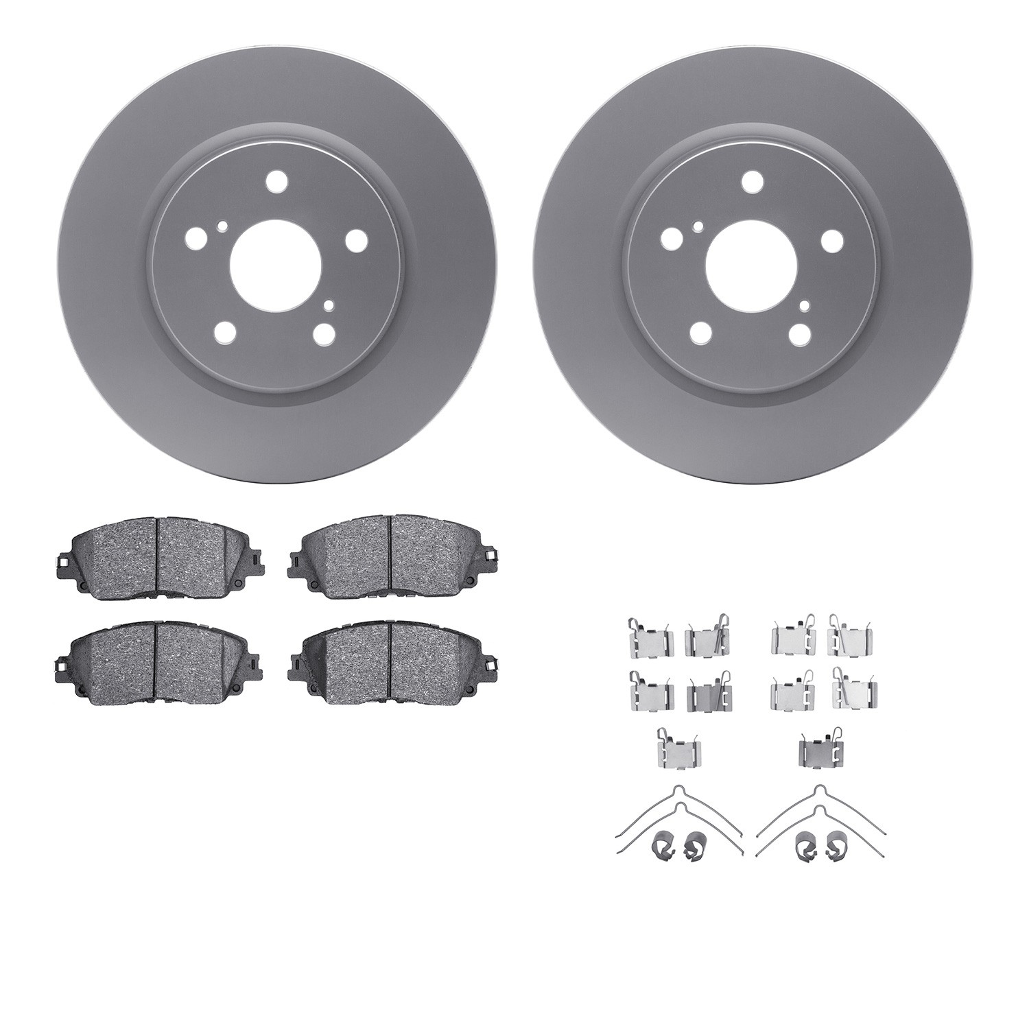 DFC GEOSPEC Coated Rotors with 5000 Brake Pads - Ceramic and Hardware