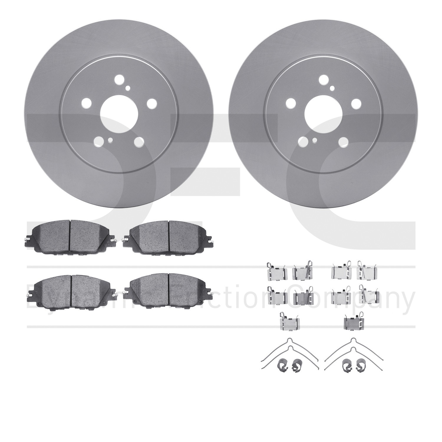 DFC GEOSPEC Coated Rotors with 5000 Brake Pads - Ceramic and Hardware