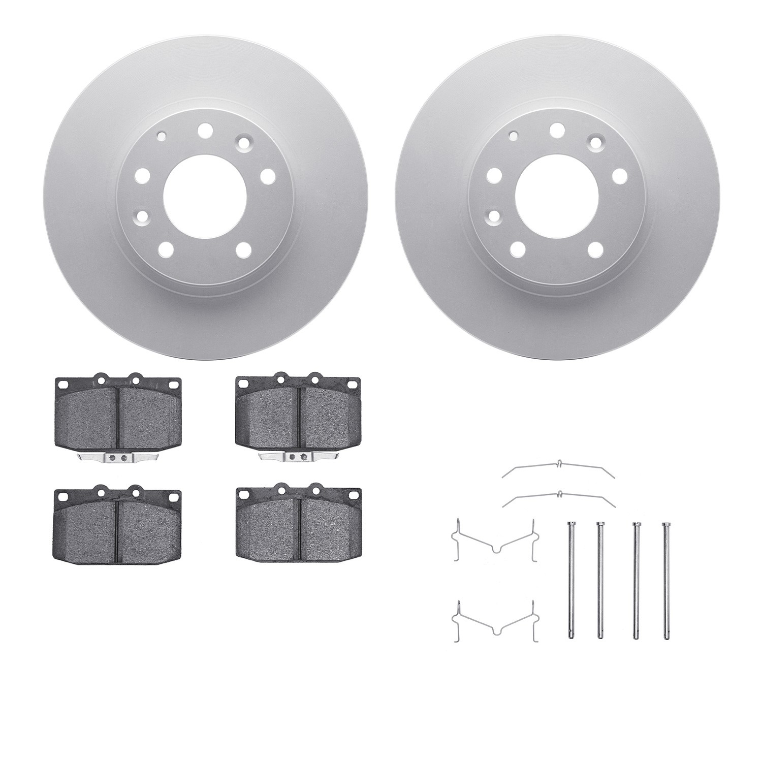 DFC GEOSPEC Coated Rotors with 5000 Brake Pads - Ceramic and Hardware