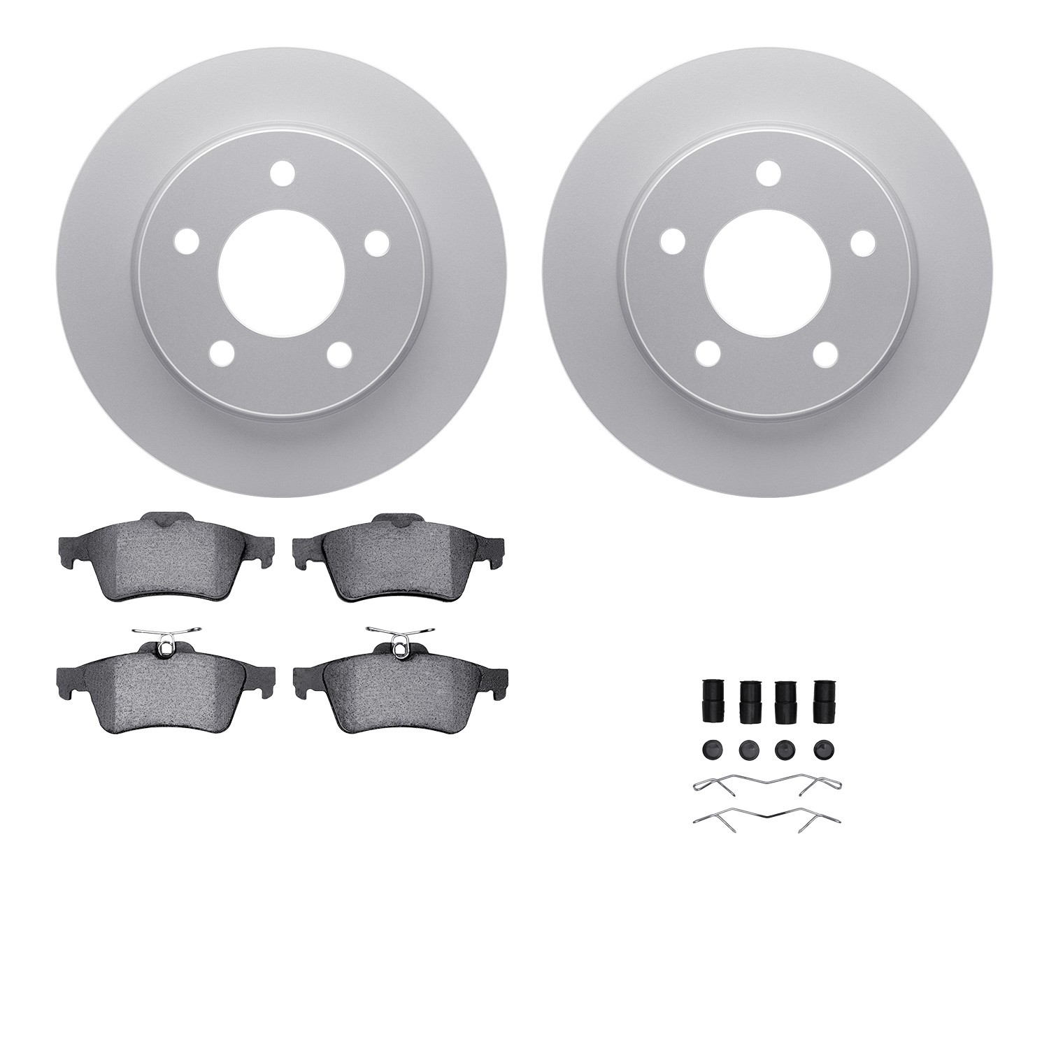 DFC GEOSPEC Coated Rotors with 5000 Brake Pads - Ceramic and Hardware