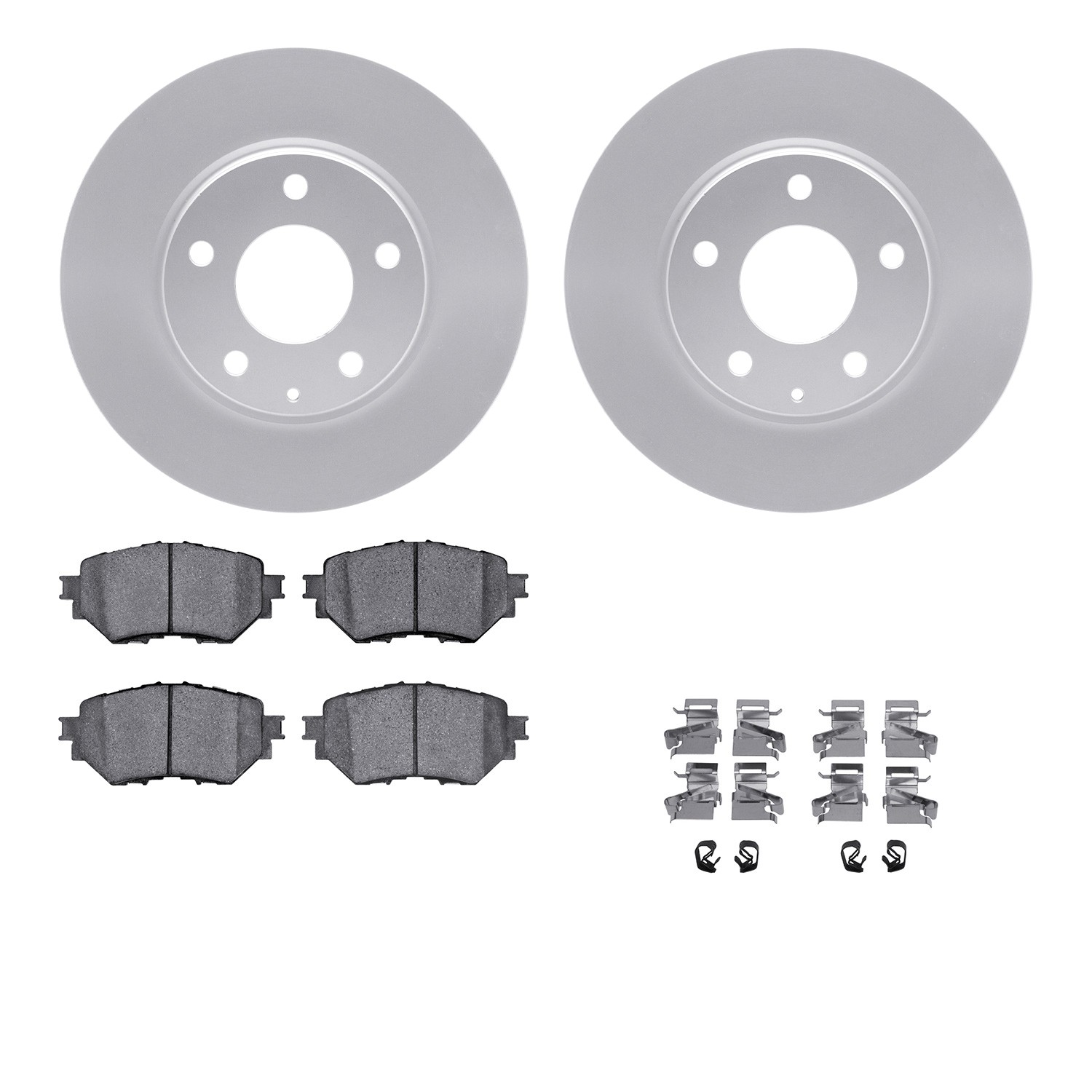 DFC GEOSPEC Coated Rotors with 5000 Brake Pads - Ceramic and Hardware